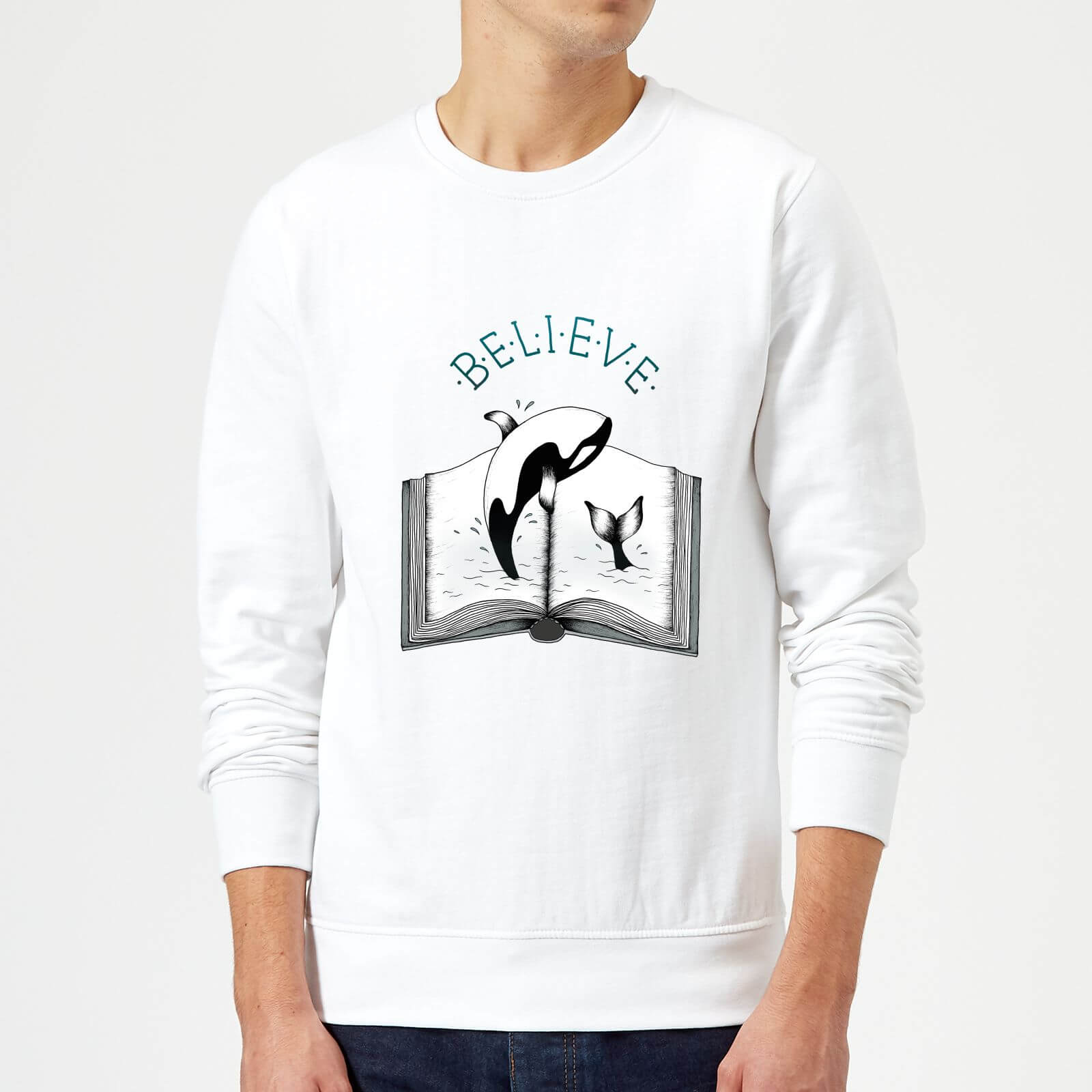 Barlena Believe Sweatshirt - White - S - White