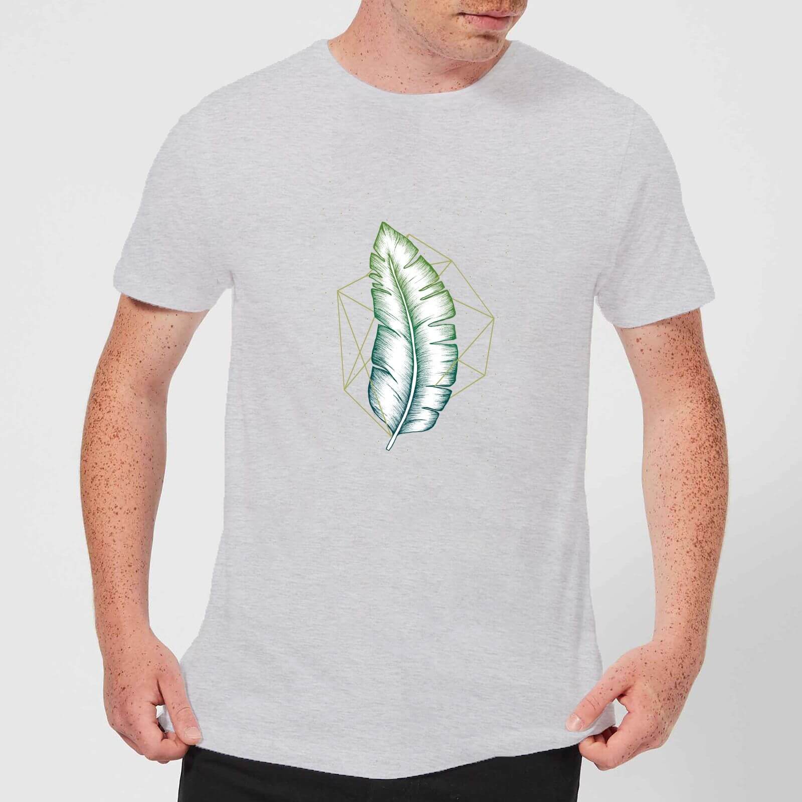 Barlena Geometry and Nature Men's T-Shirt - Grey - S - Grey