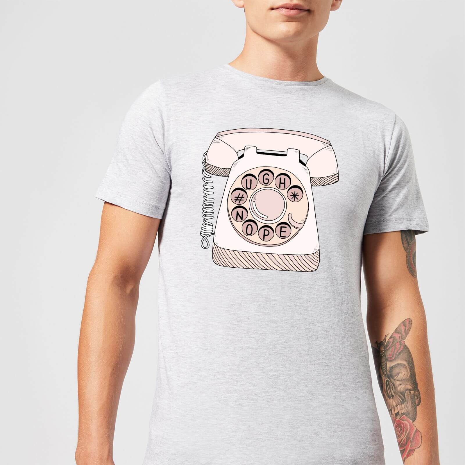 Barlena Phone Call Men's T-Shirt - Grey - S - Grey