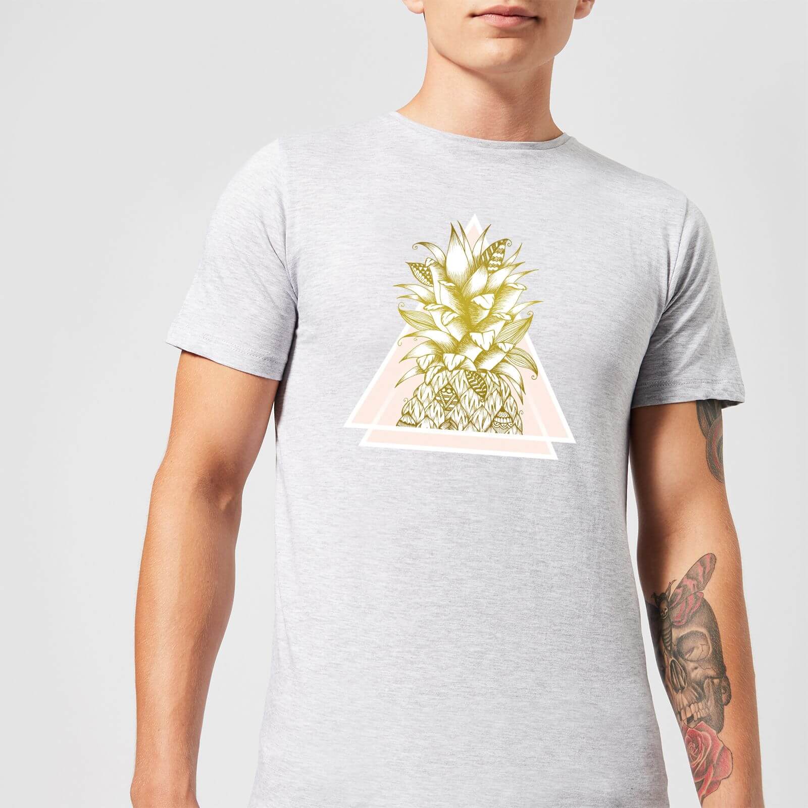 Barlena Pineapple Men's T-Shirt - Grey - S