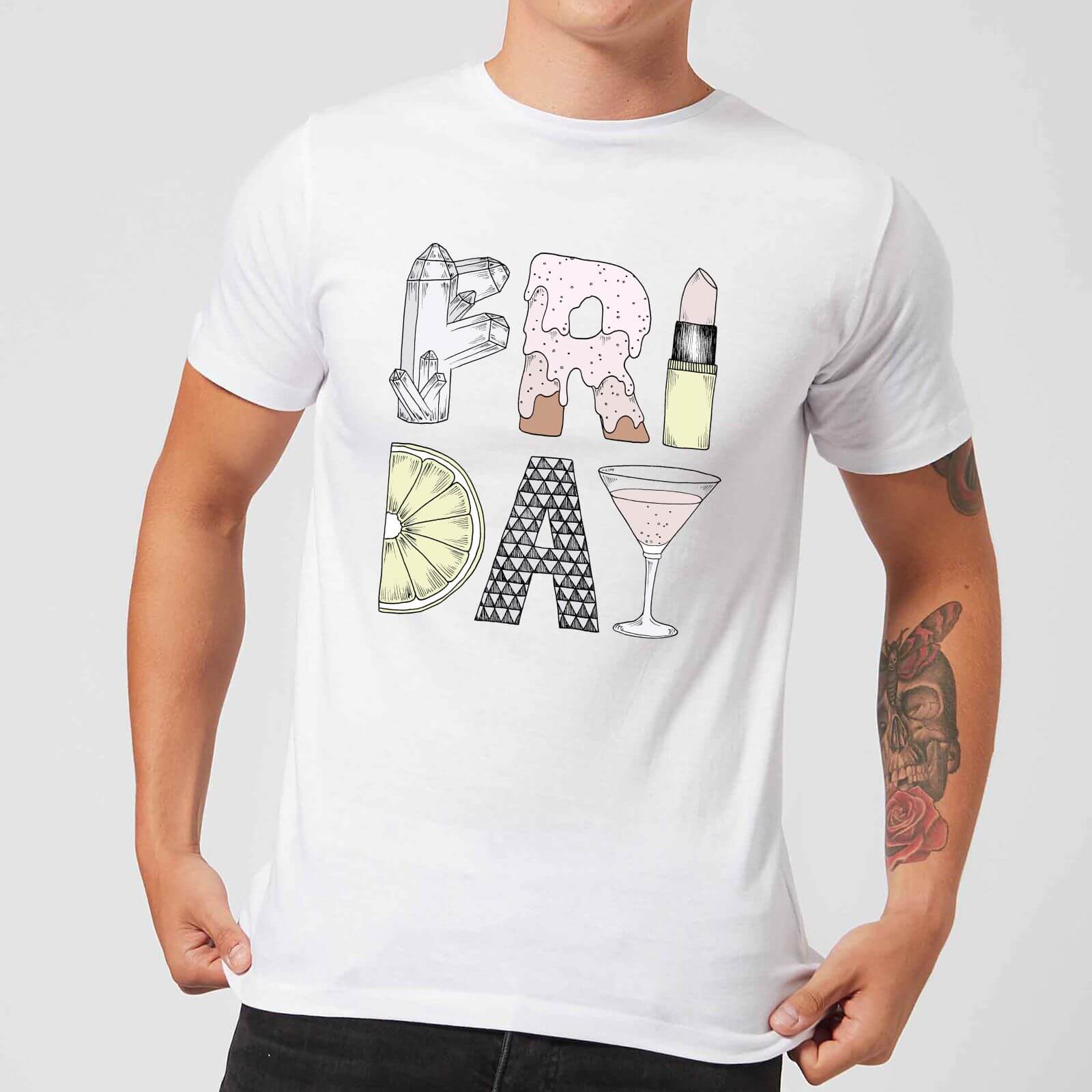 Barlena Friday Men's T-Shirt - White - S - White