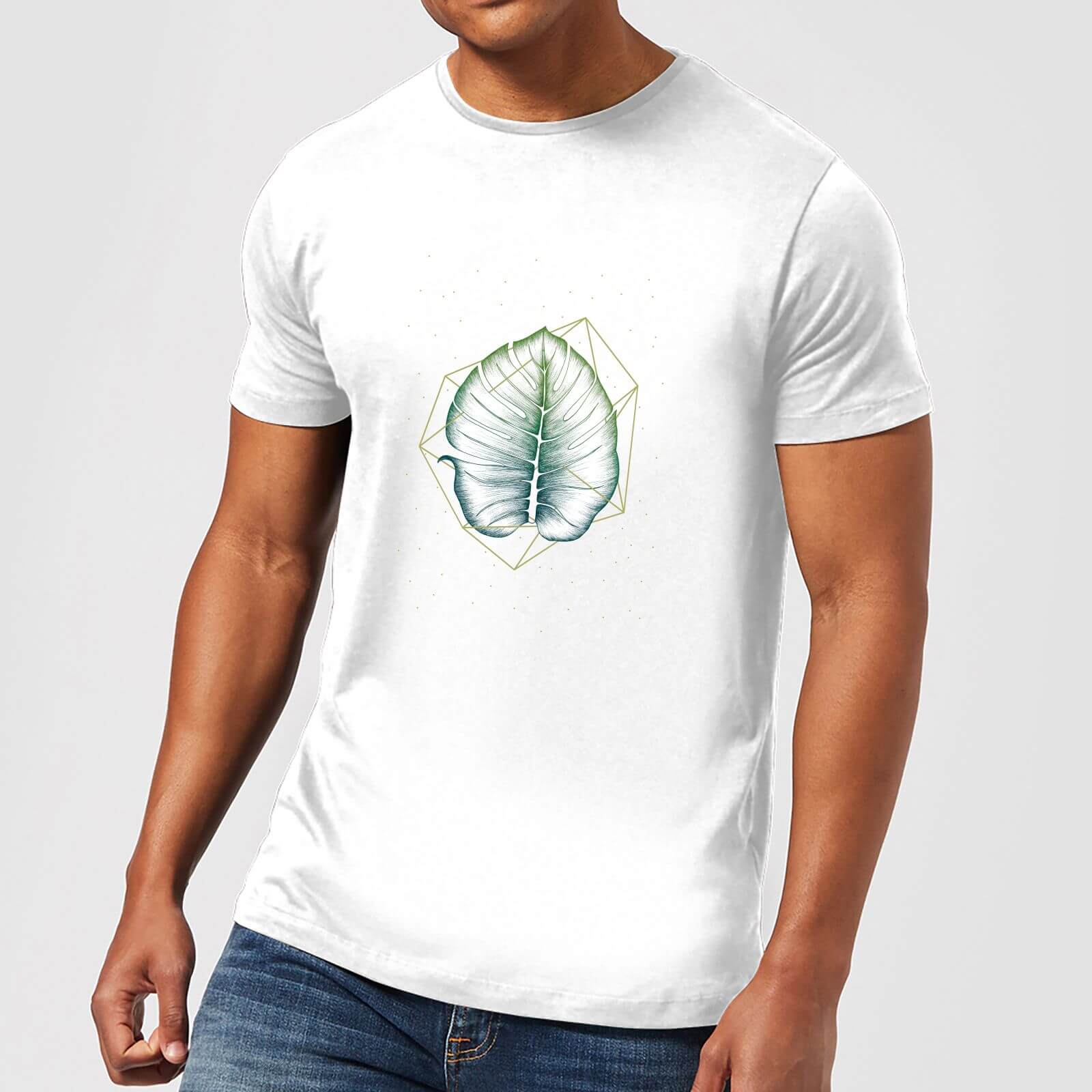 Barlena Geometry and Nature Men's T-Shirt - White - S - White