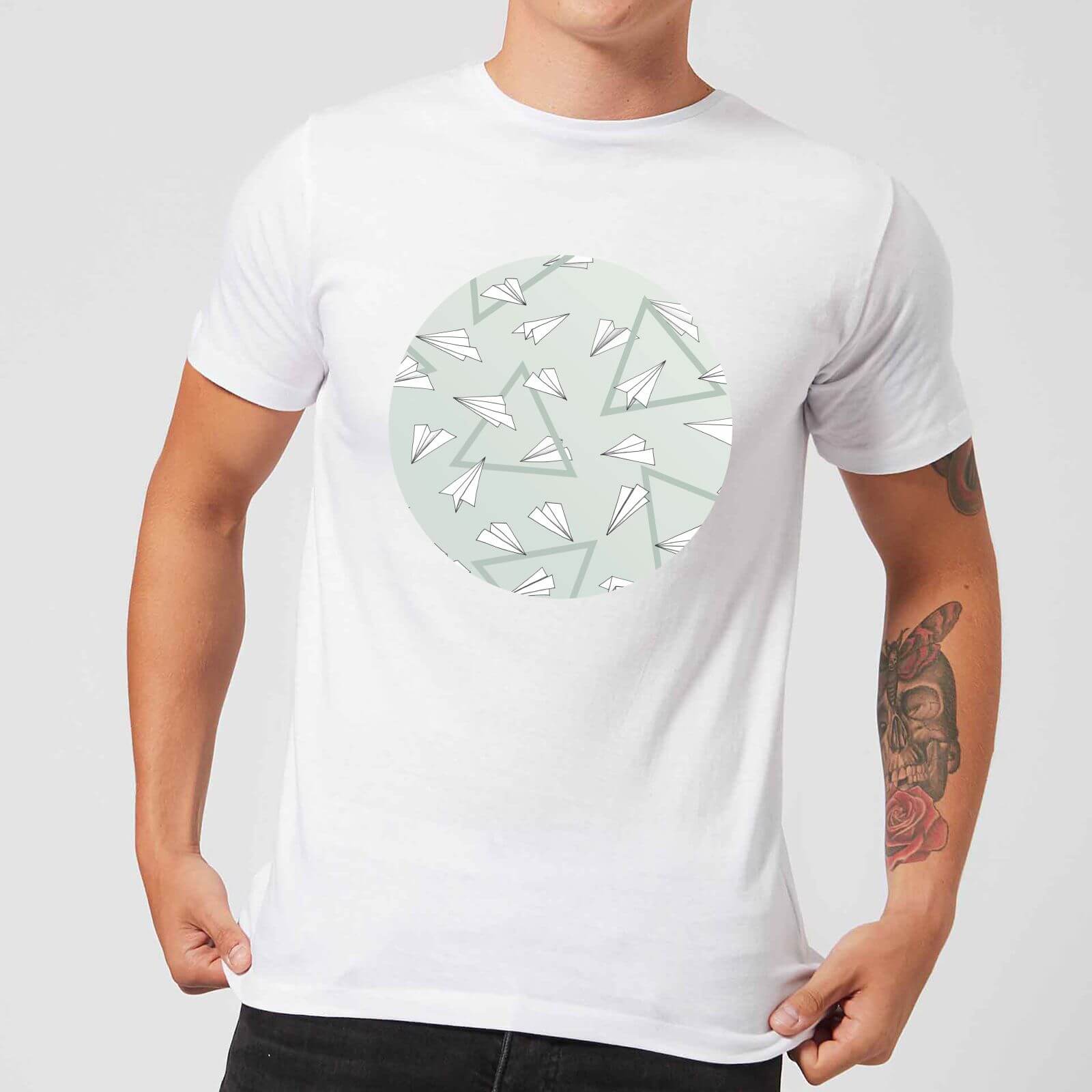 Barlena Paper Planes Men's T-Shirt - White - S - White