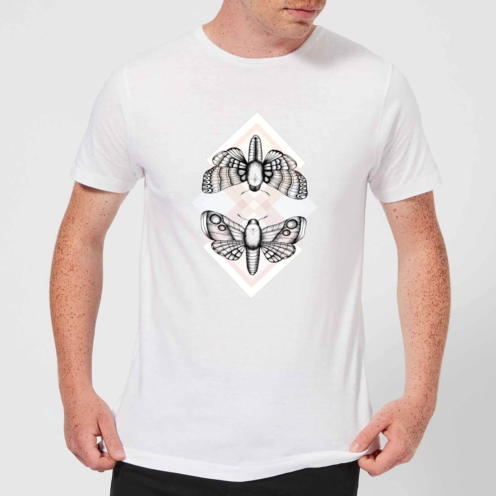 Barlena Moth Men's T-Shirt - White - S - White
