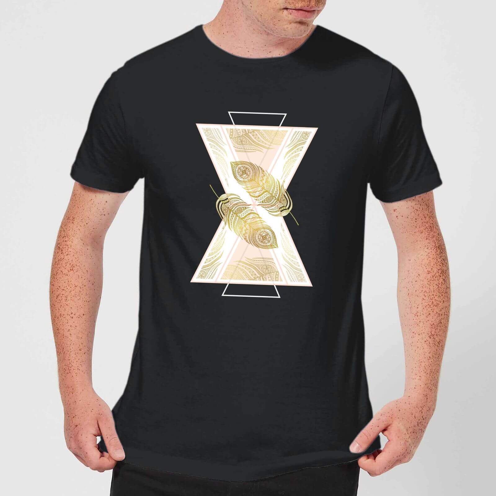 Barlena Feather Men's T-Shirt - Black - S