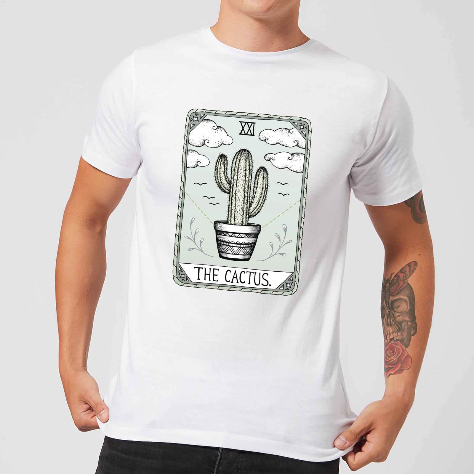 Barlena The Cactus Men's T-Shirt - White - S - White