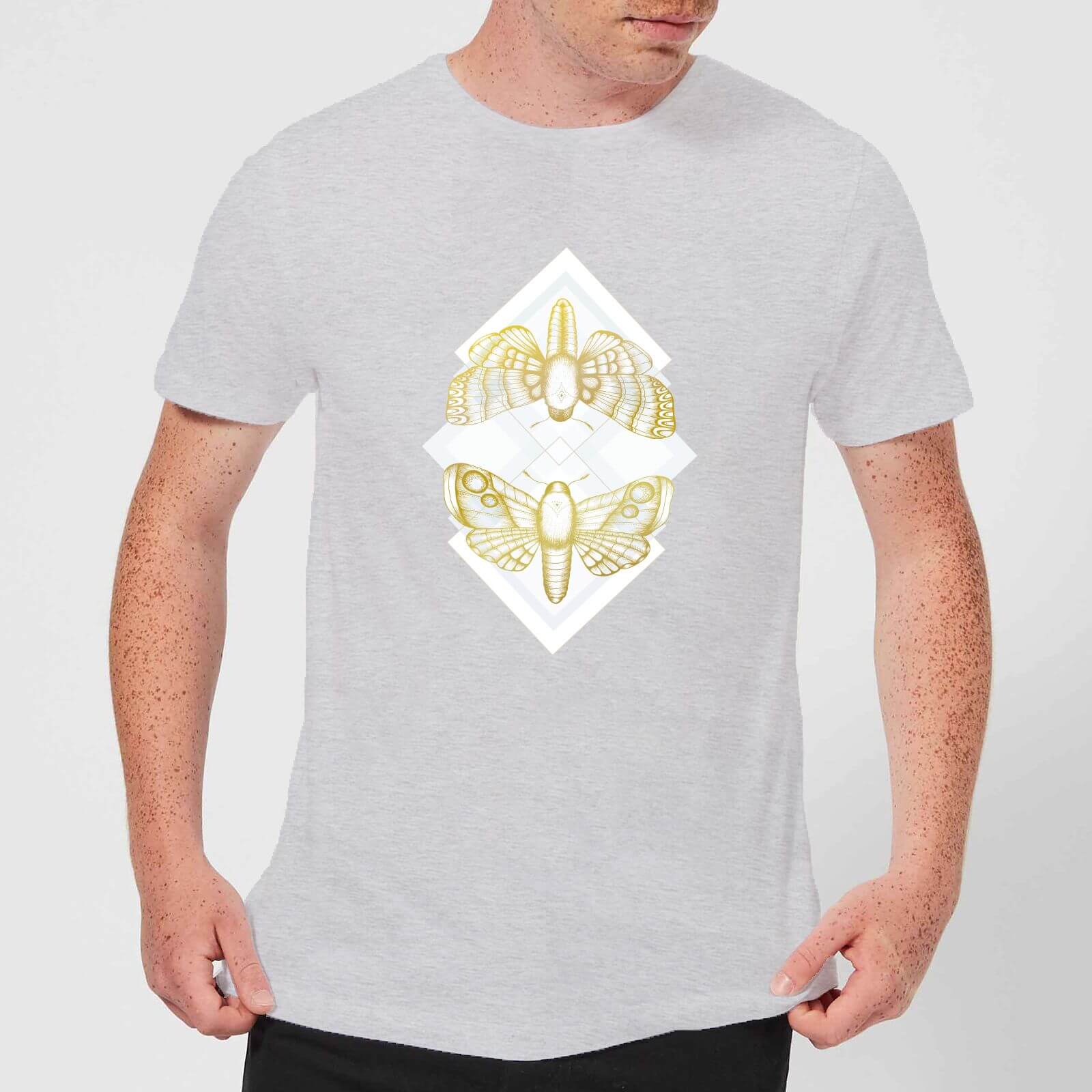 Barlena Moth Men's T-Shirt - Grey - S - Grey
