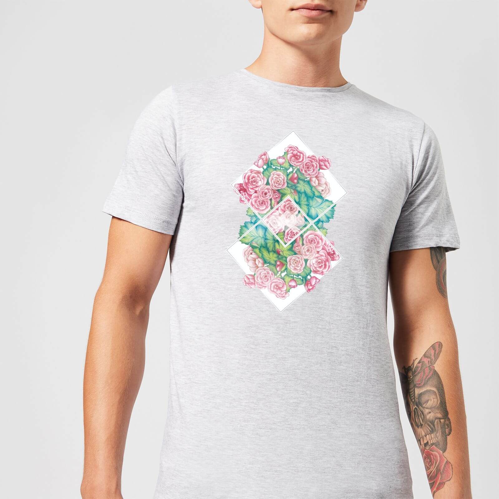 Barlena Flowers Men's T-Shirt - Grey - S - Grey