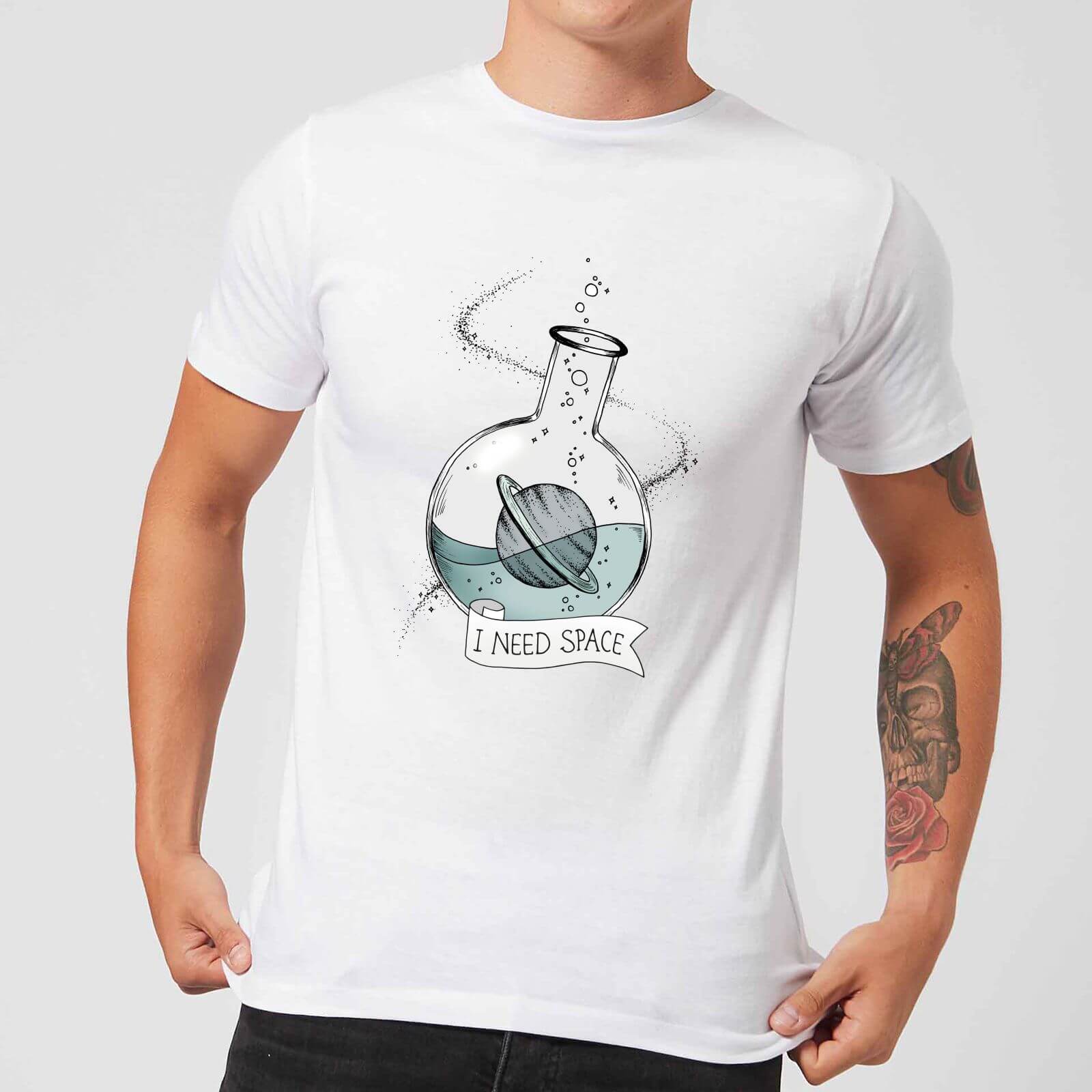 Barlena I Need Space Men's T-Shirt - White - S - White