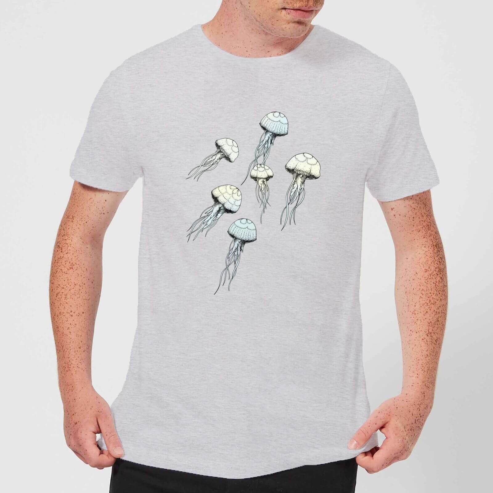 Barlena Jellyfish Men's T-Shirt - Grey - S - Grey