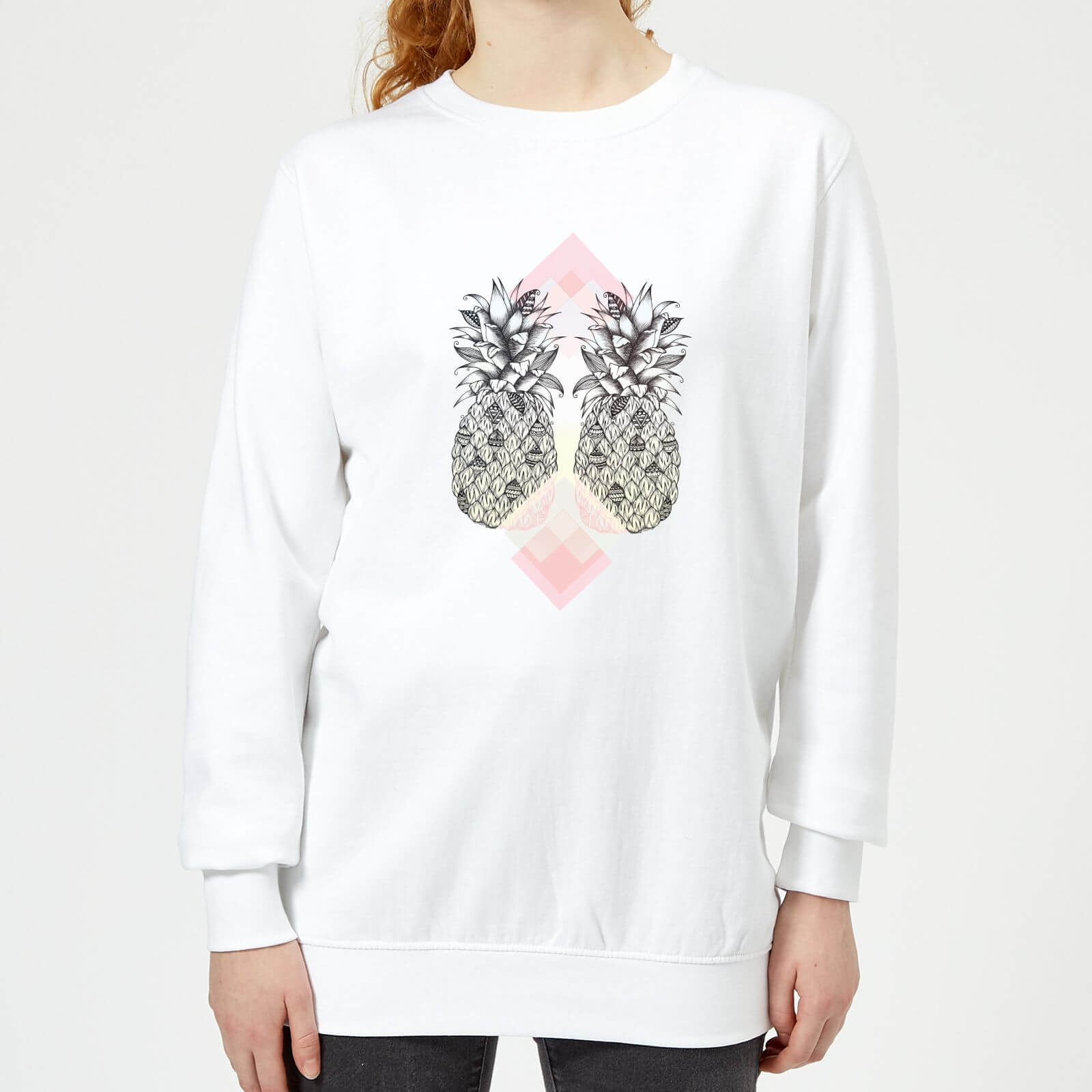 Barlena Tropical Women's Sweatshirt - White - XS - White