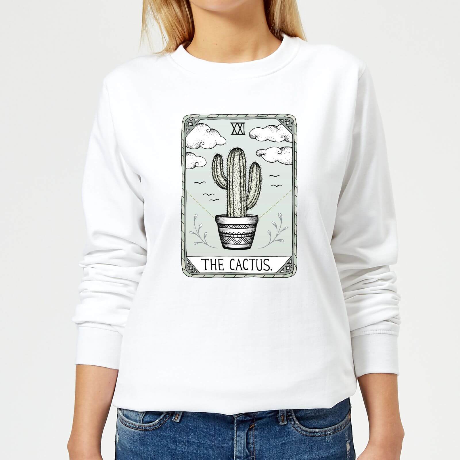 Barlena The Cactus Women's Sweatshirt - White - XS - White
