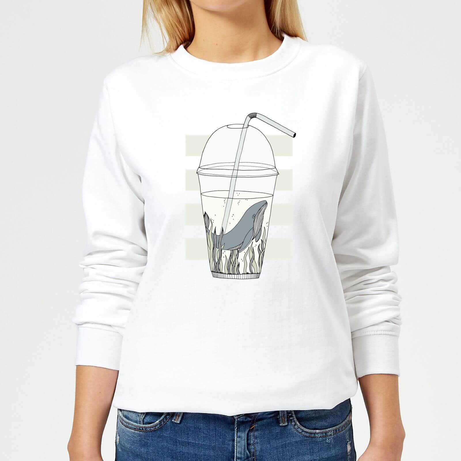 Barlena Thirsty Women's Sweatshirt - White - XS - White