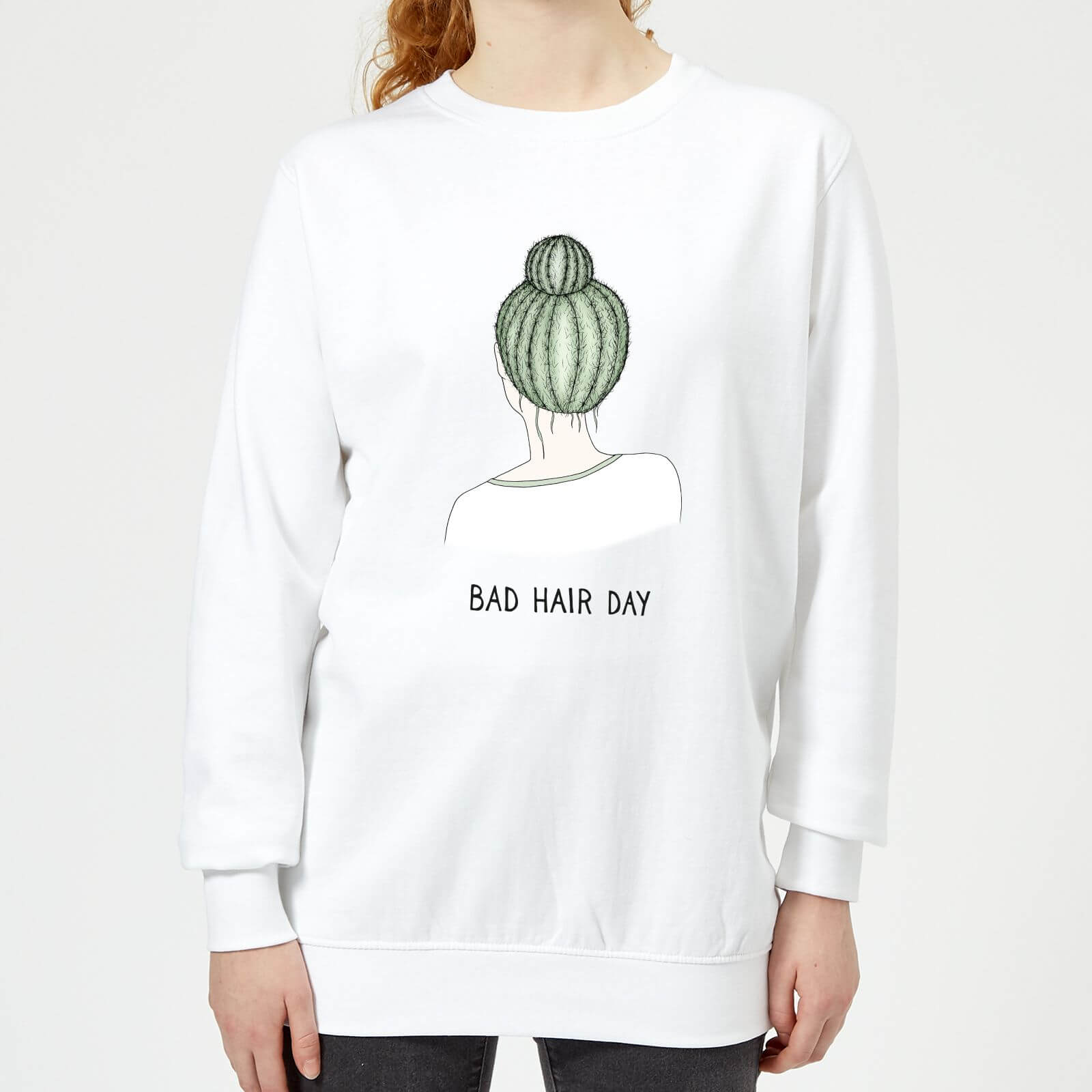 Barlena Bad Hair Day Women's Sweatshirt - White - XS - White