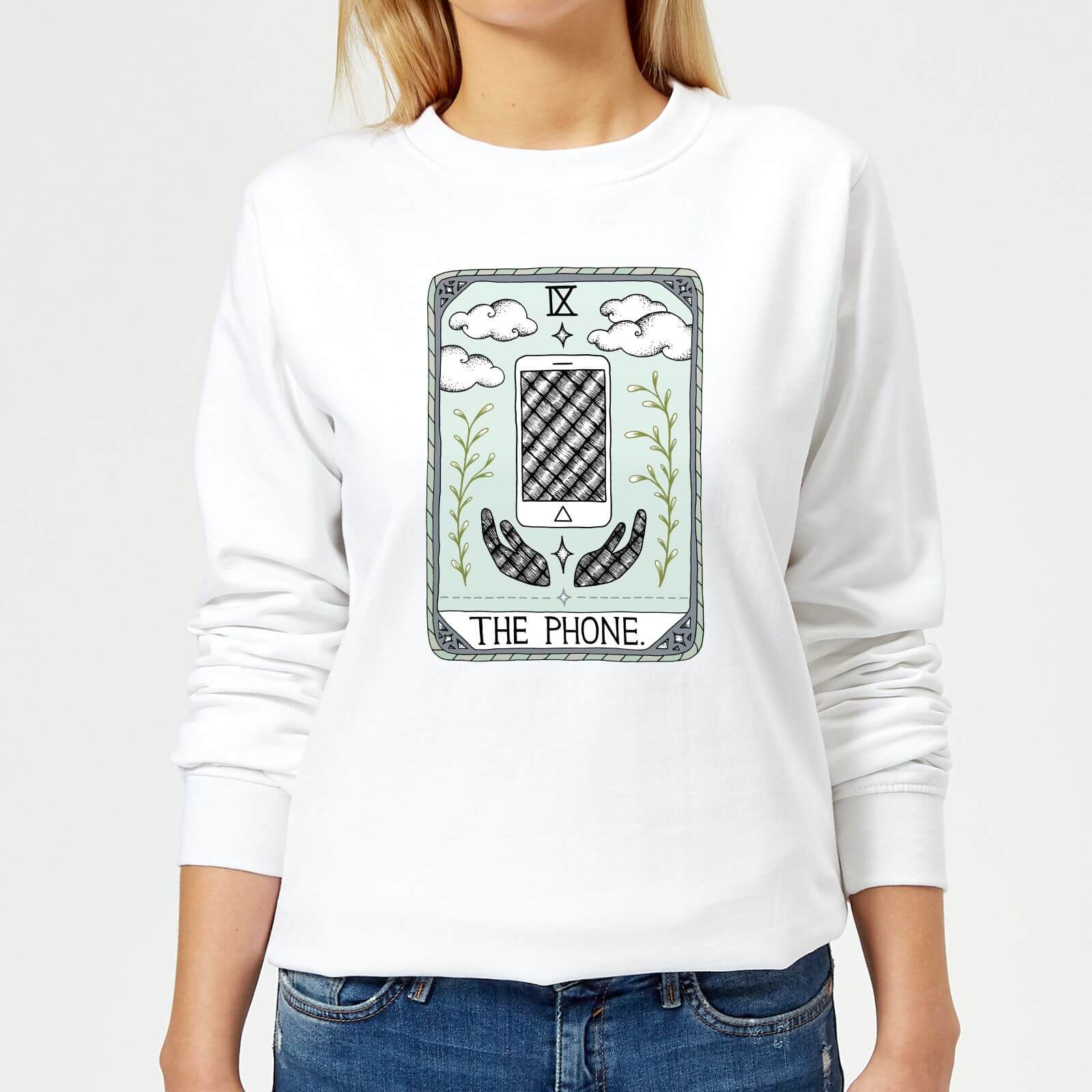 Barlena The Phone Women's Sweatshirt - White - XS