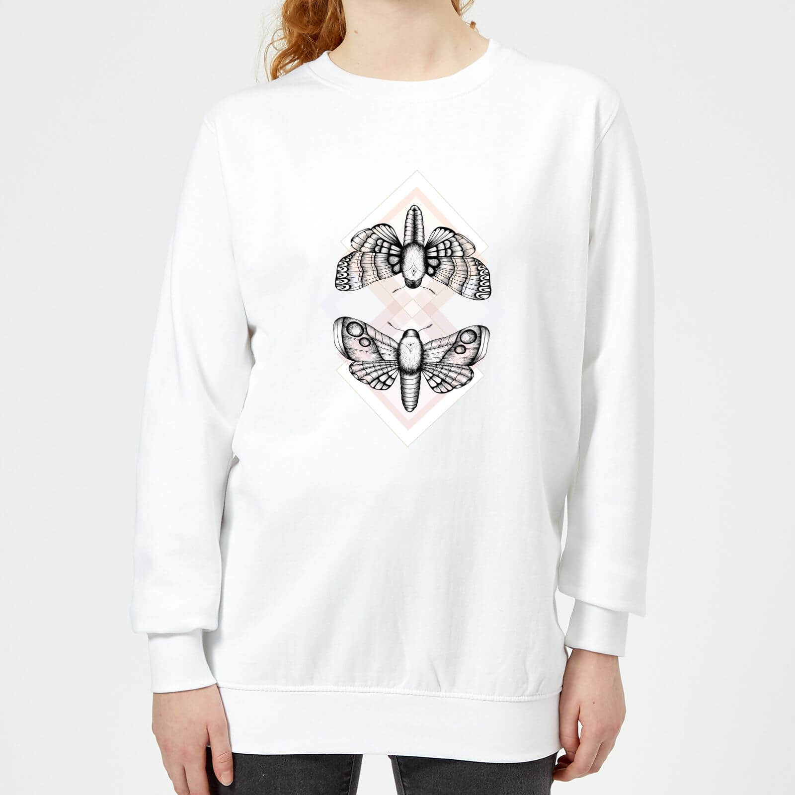 Barlena Moth Women's Sweatshirt - White - XS - White