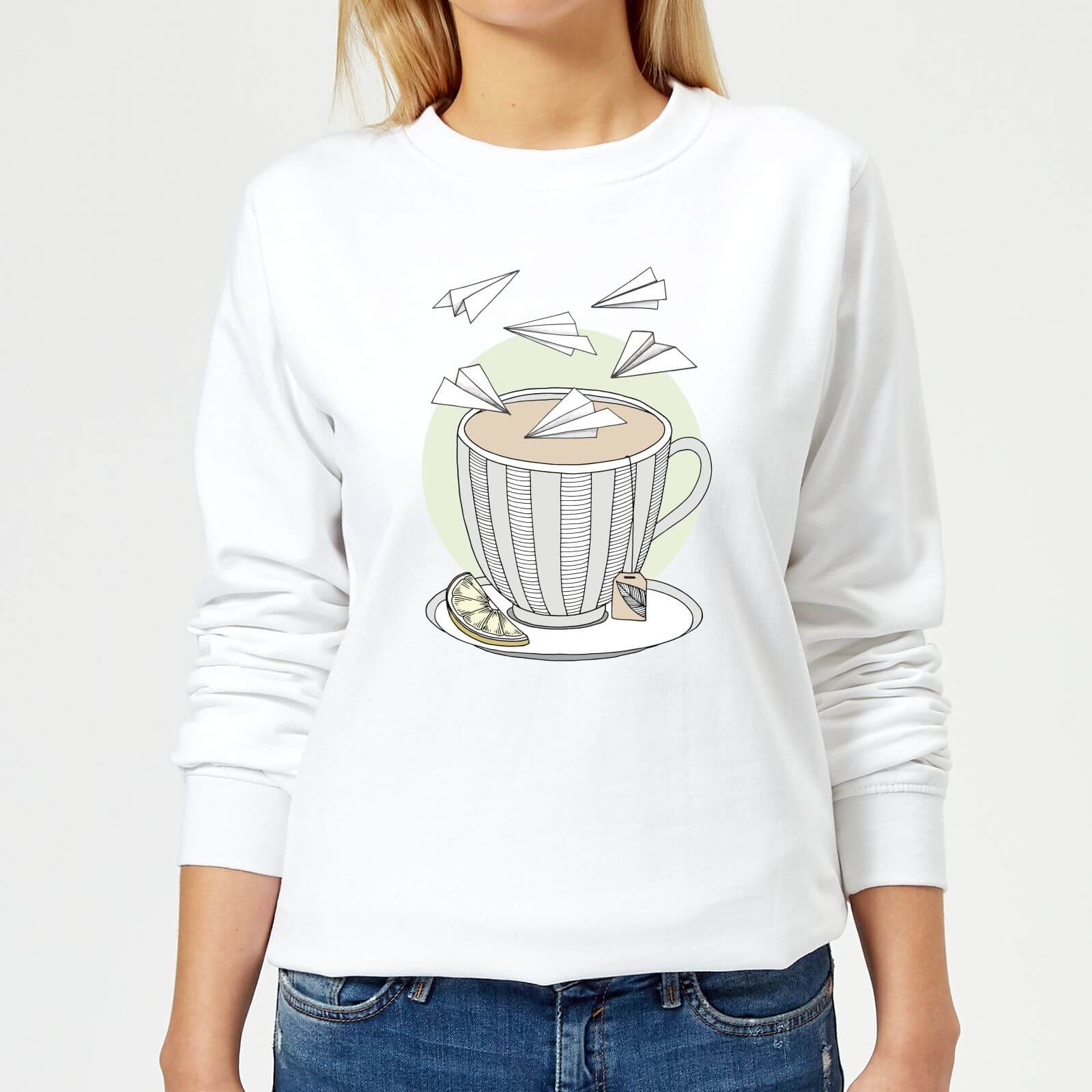 Barlena Teatime Women's Sweatshirt - White - XS - White