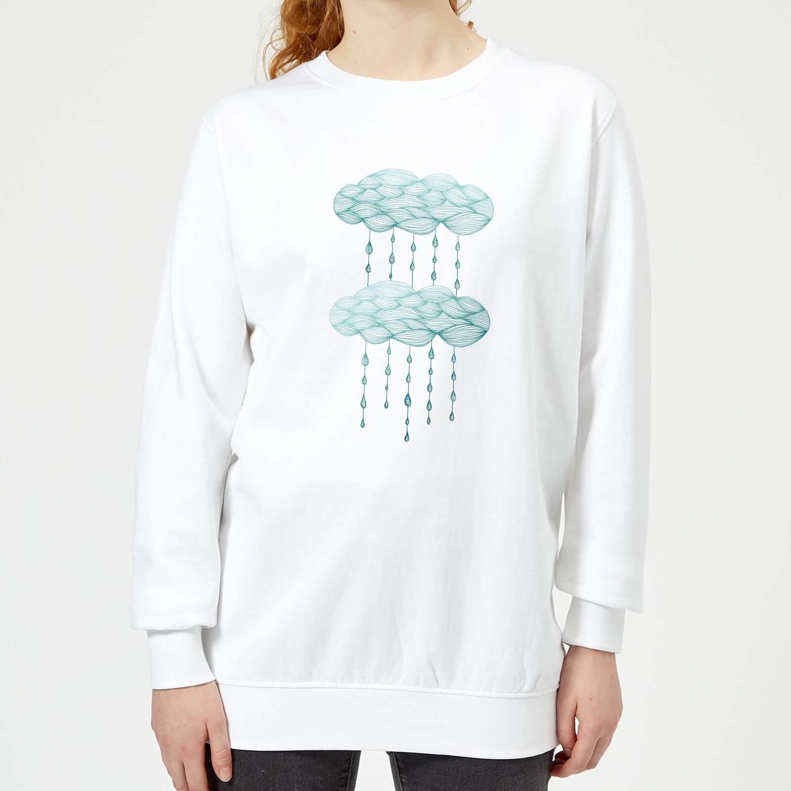 Barlena Rainy Days Women's Sweatshirt - White - XS