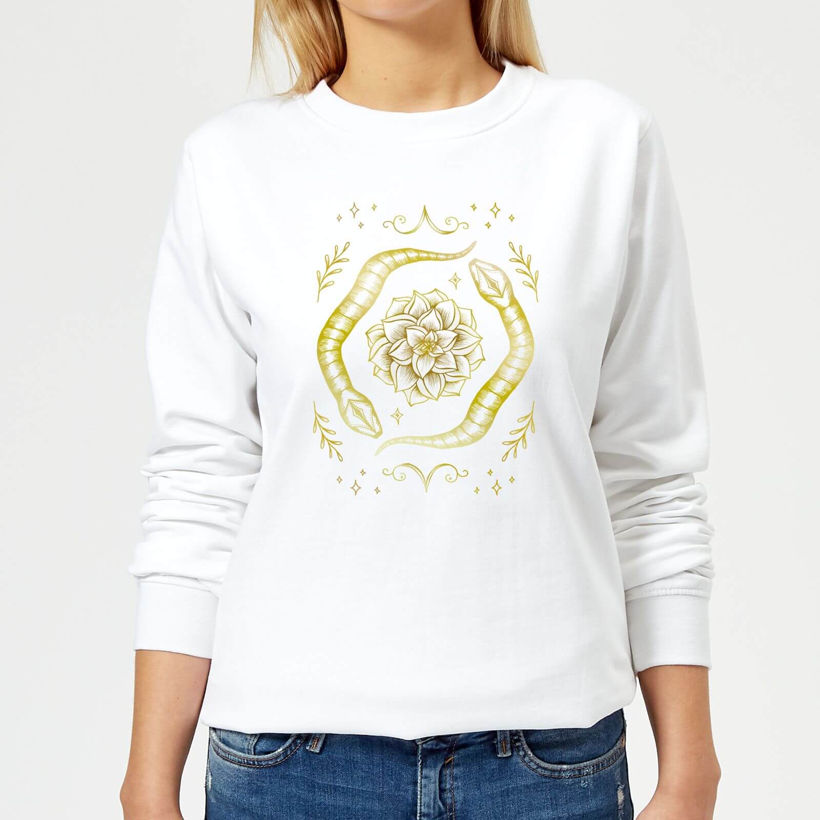 Barlena Snakes Women's Sweatshirt - White - XS