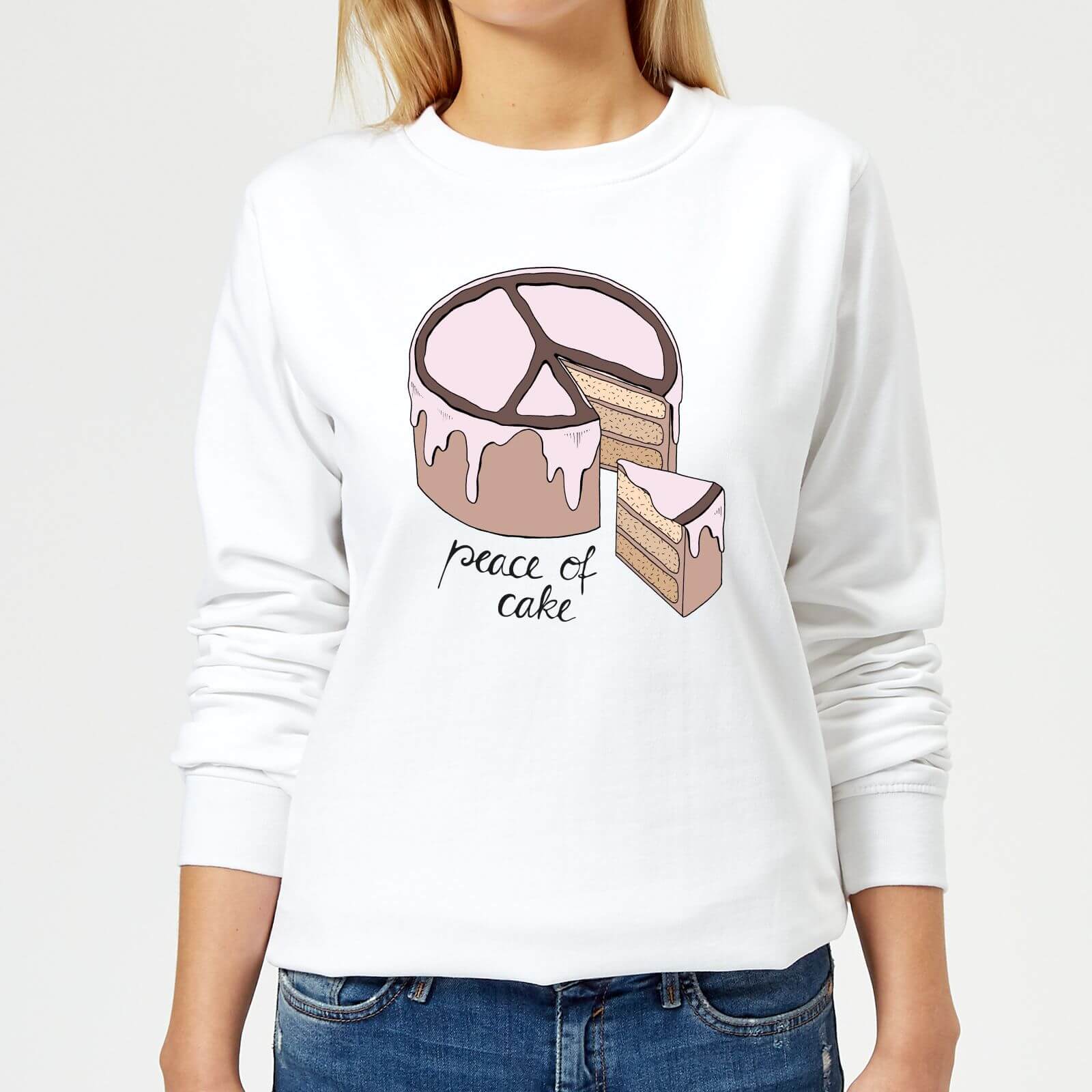 Barlena Peace Of Cake Women's Sweatshirt - White - XS