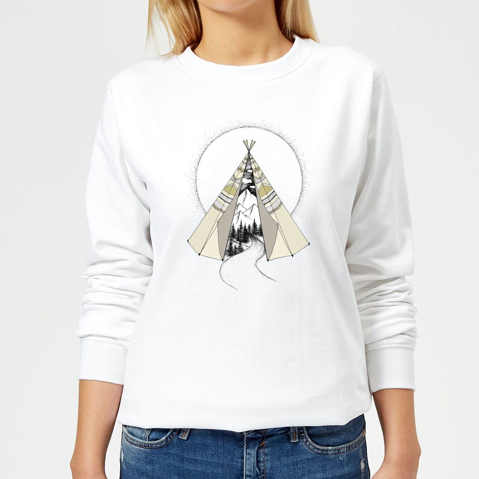 Barlena Into The Wild Women's Sweatshirt - White - XS - White