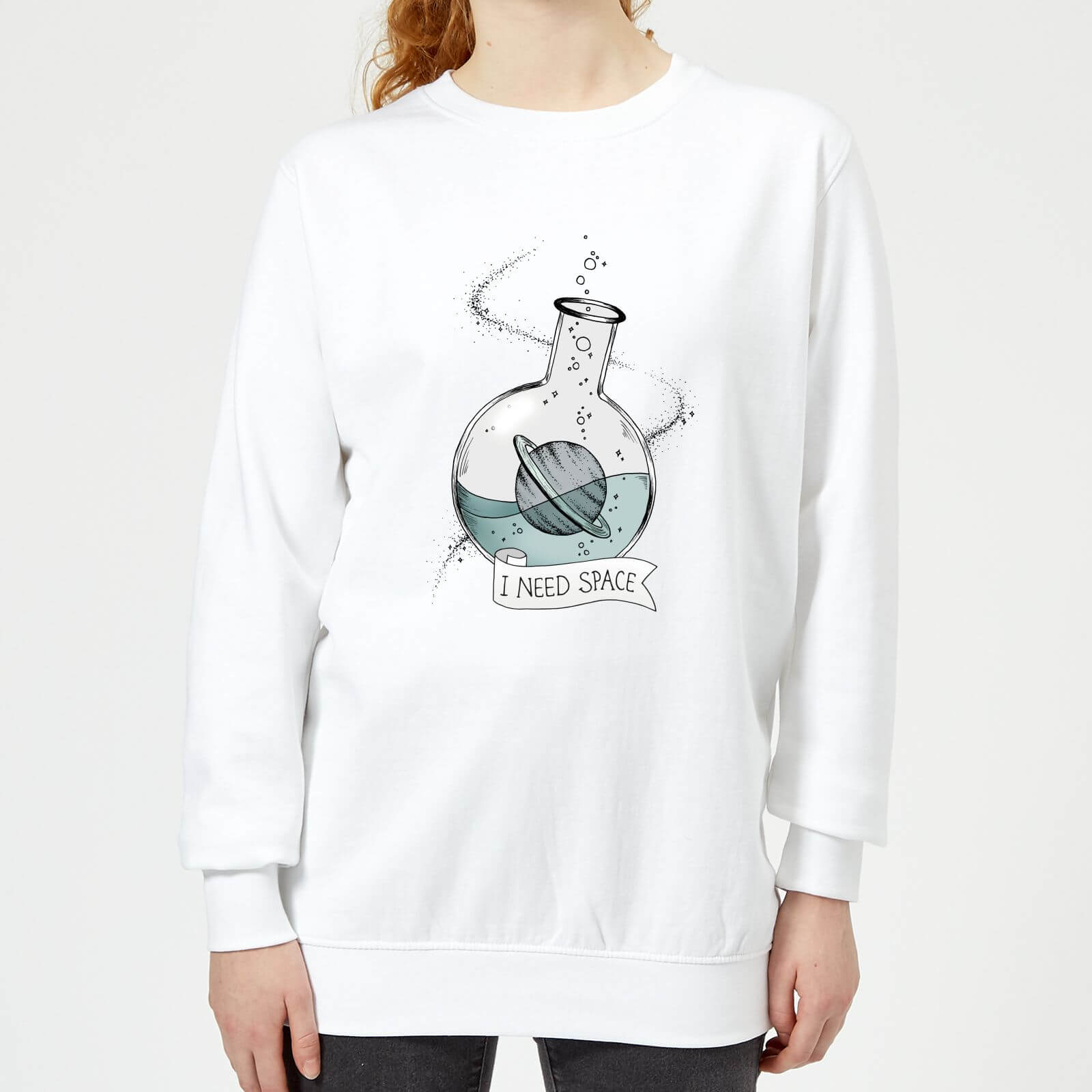 Barlena I Need Space Women's Sweatshirt - White - XS - White