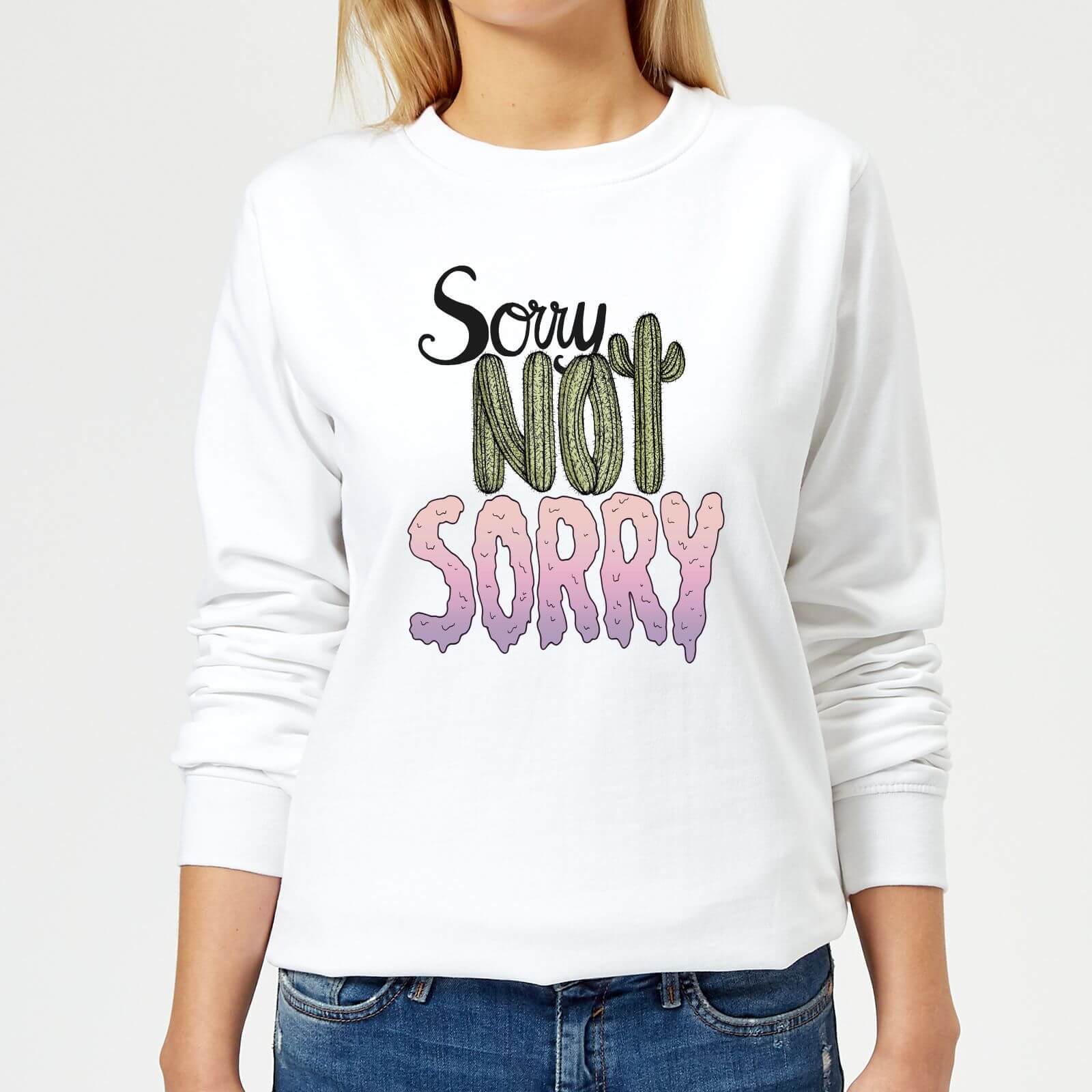 Barlena Sorry Not Sorry Women's Sweatshirt - White - XS - White