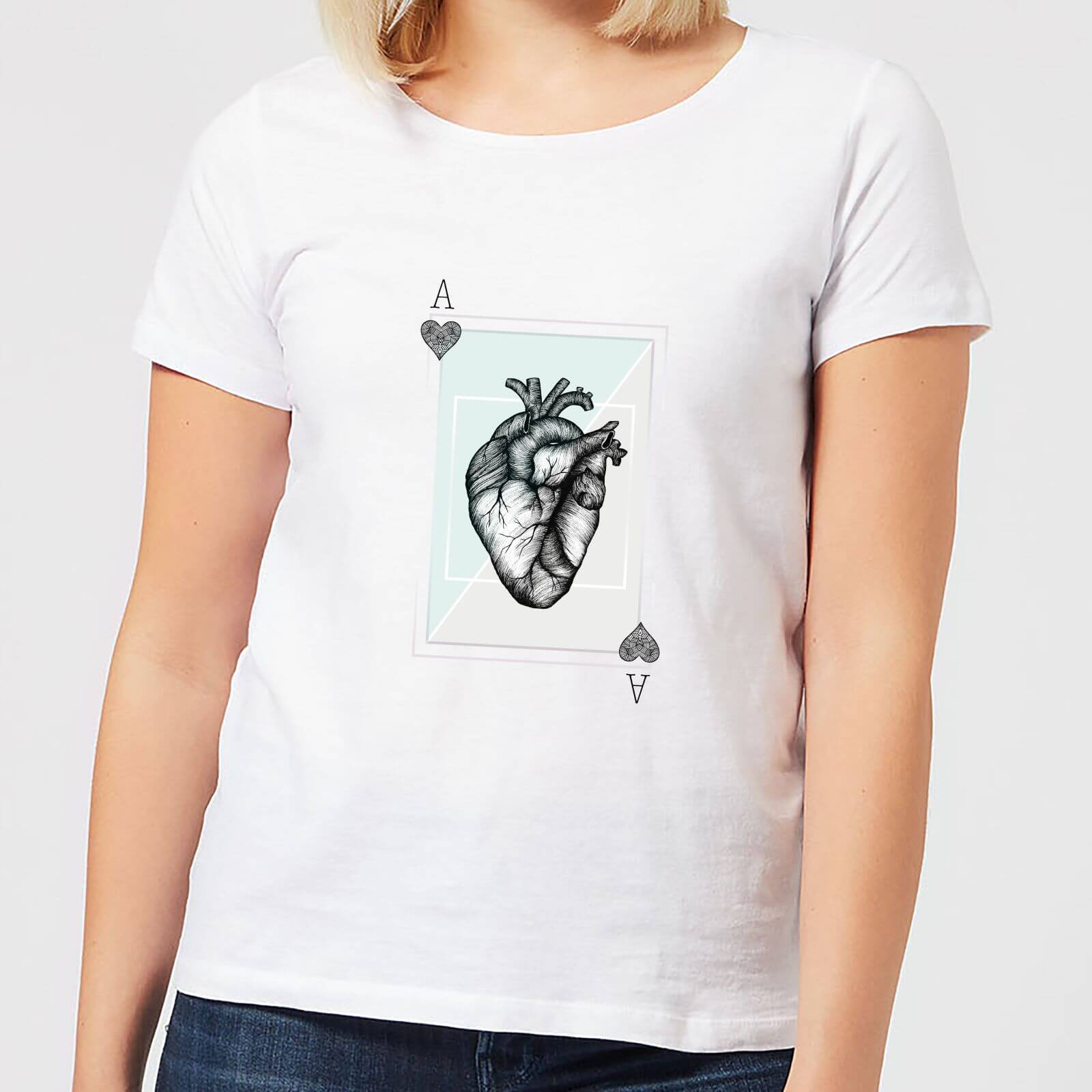 Barlena Ace Of Hearts Women's T-Shirt - White - S - White