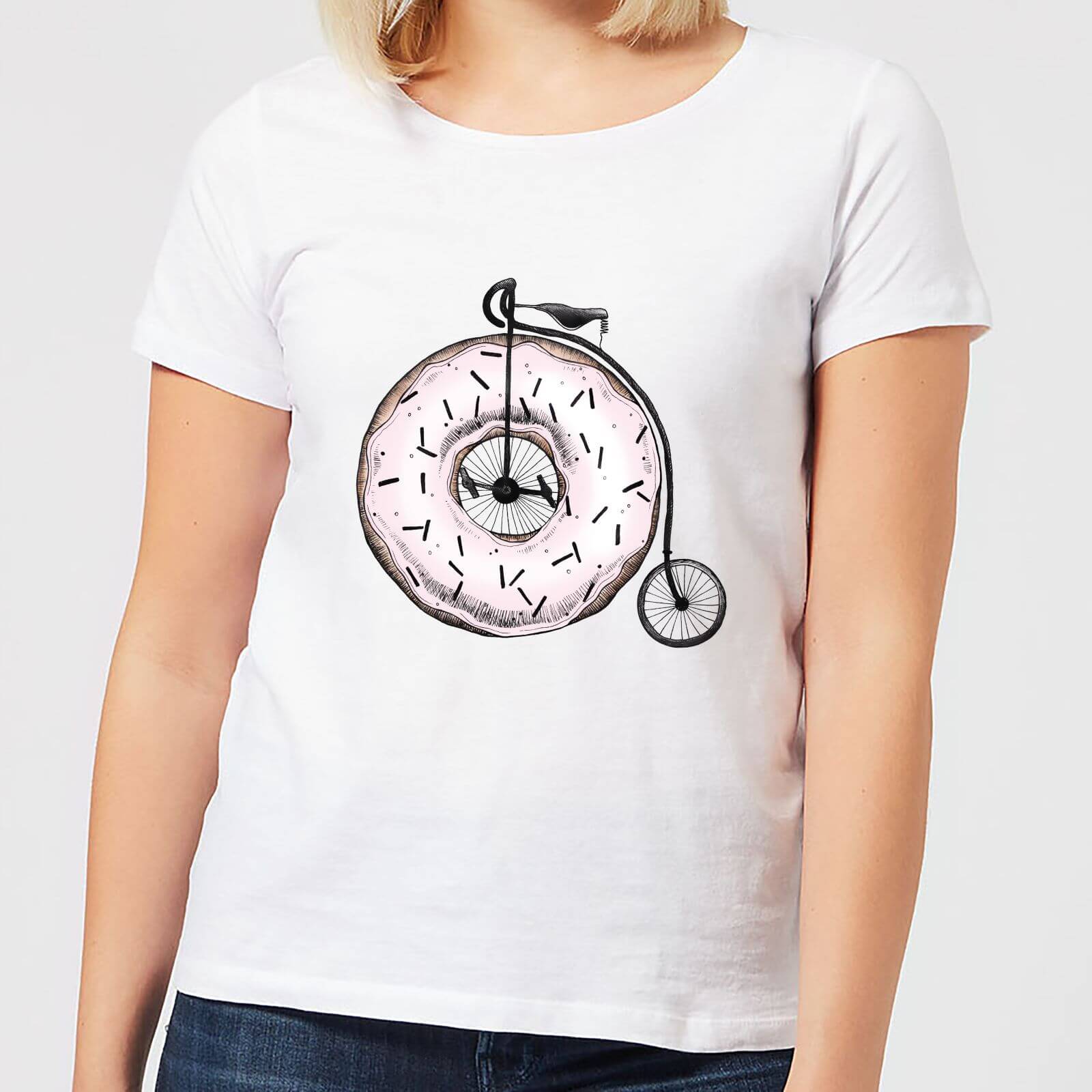 Barlena Donut Ride My Bicycle Women's T-Shirt - White - S - White