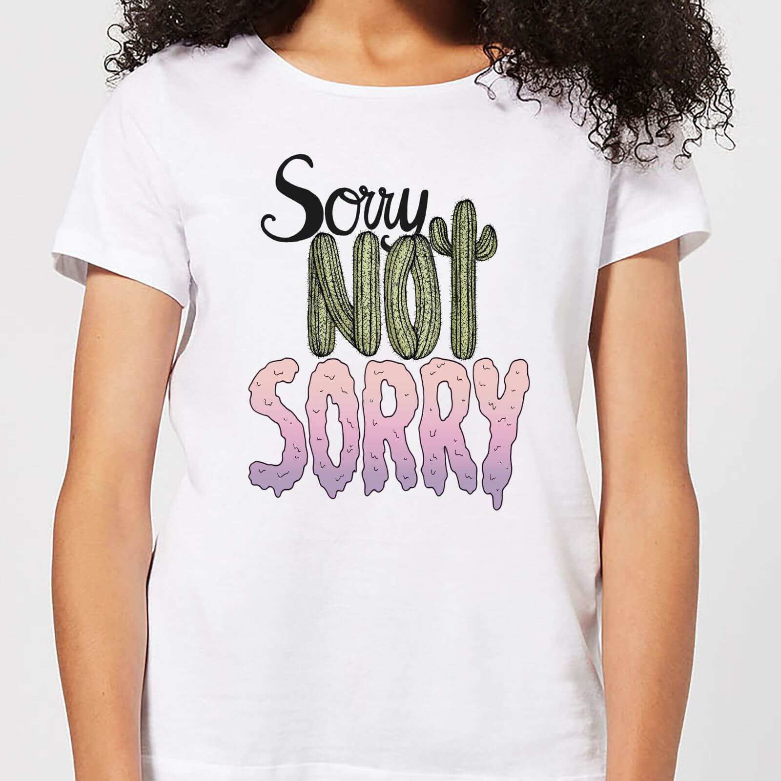 Barlena Sorry Not Sorry Women's T-Shirt - White - S - White
