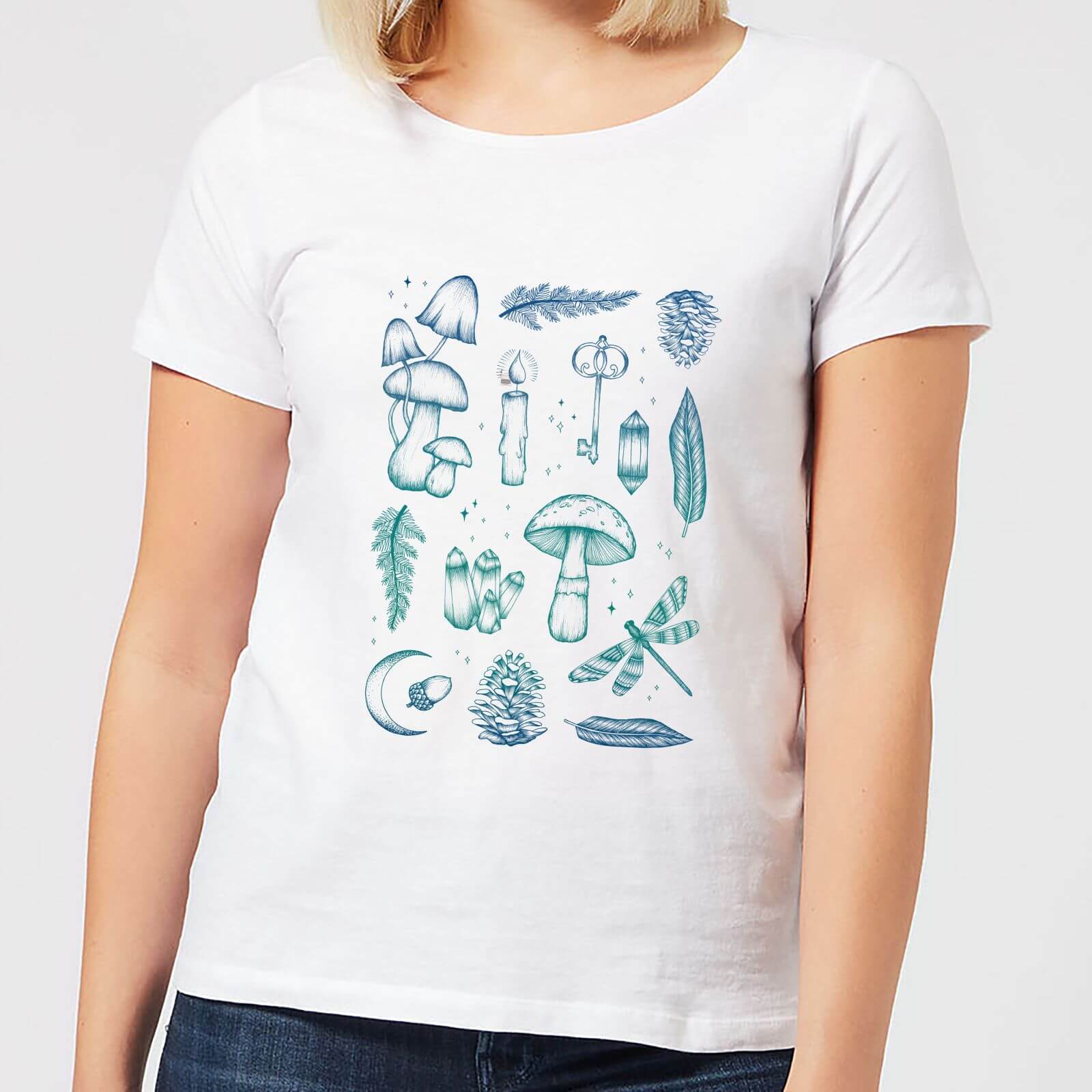 Barlena Enchanted Forest Women's T-Shirt - White - S - White