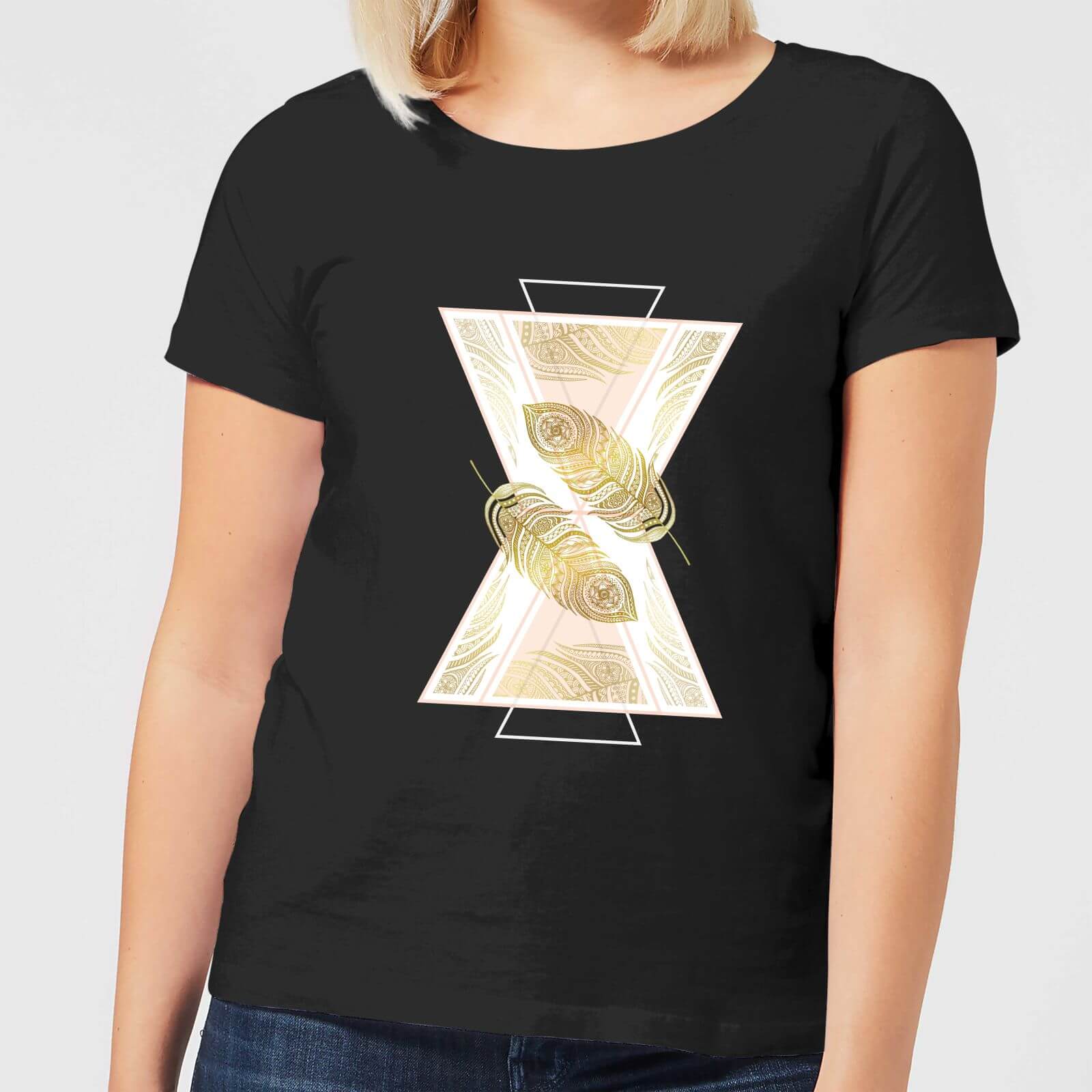 Barlena Feather Women's T-Shirt - Black - S - Black