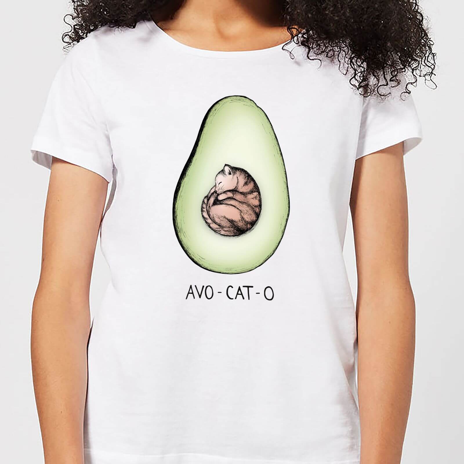 Barlena Avo-Cat-O Women's T-Shirt - White - S - White