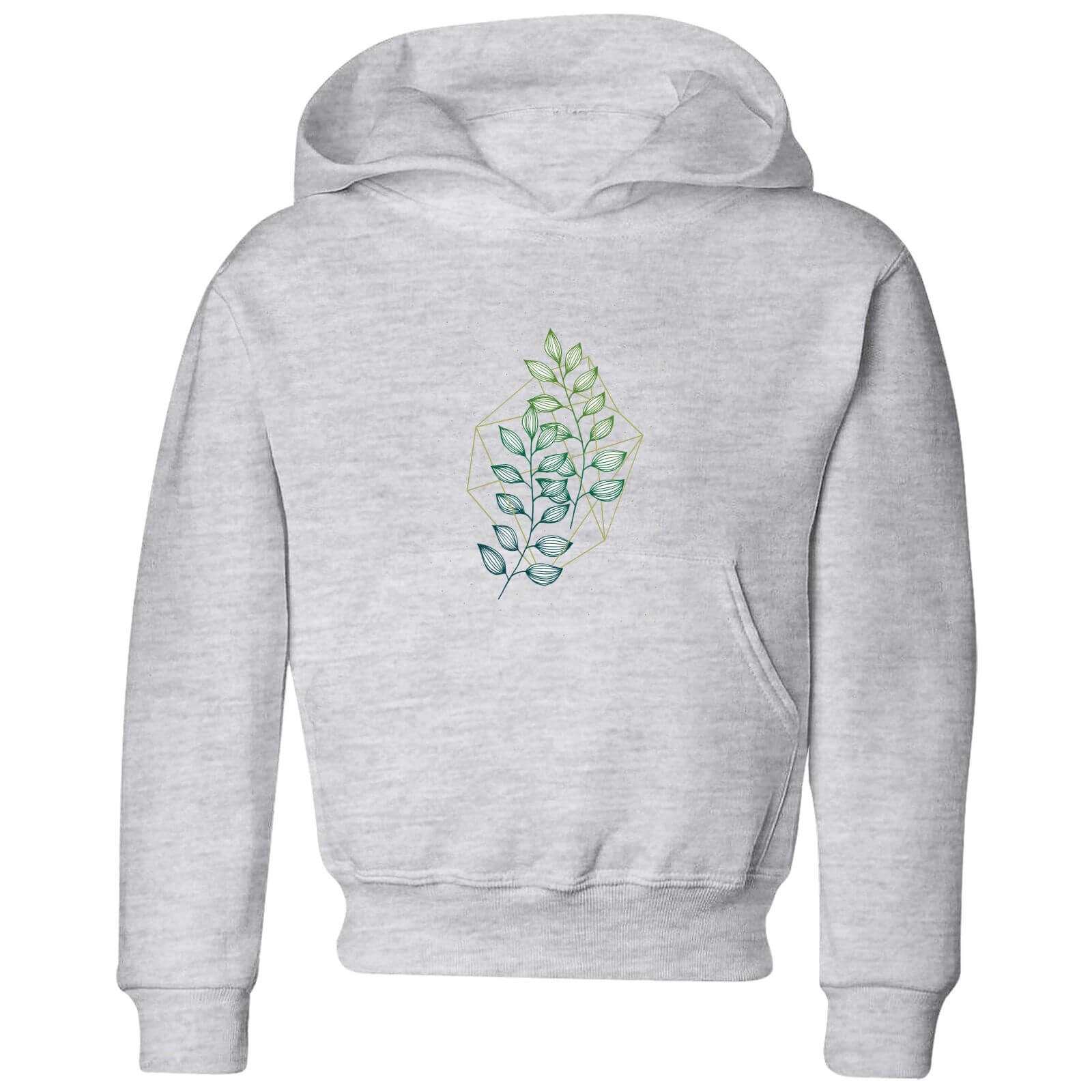 Barlena Geometry and Nature Kids' Hoodie - Grey - 3-4 Years - Grey