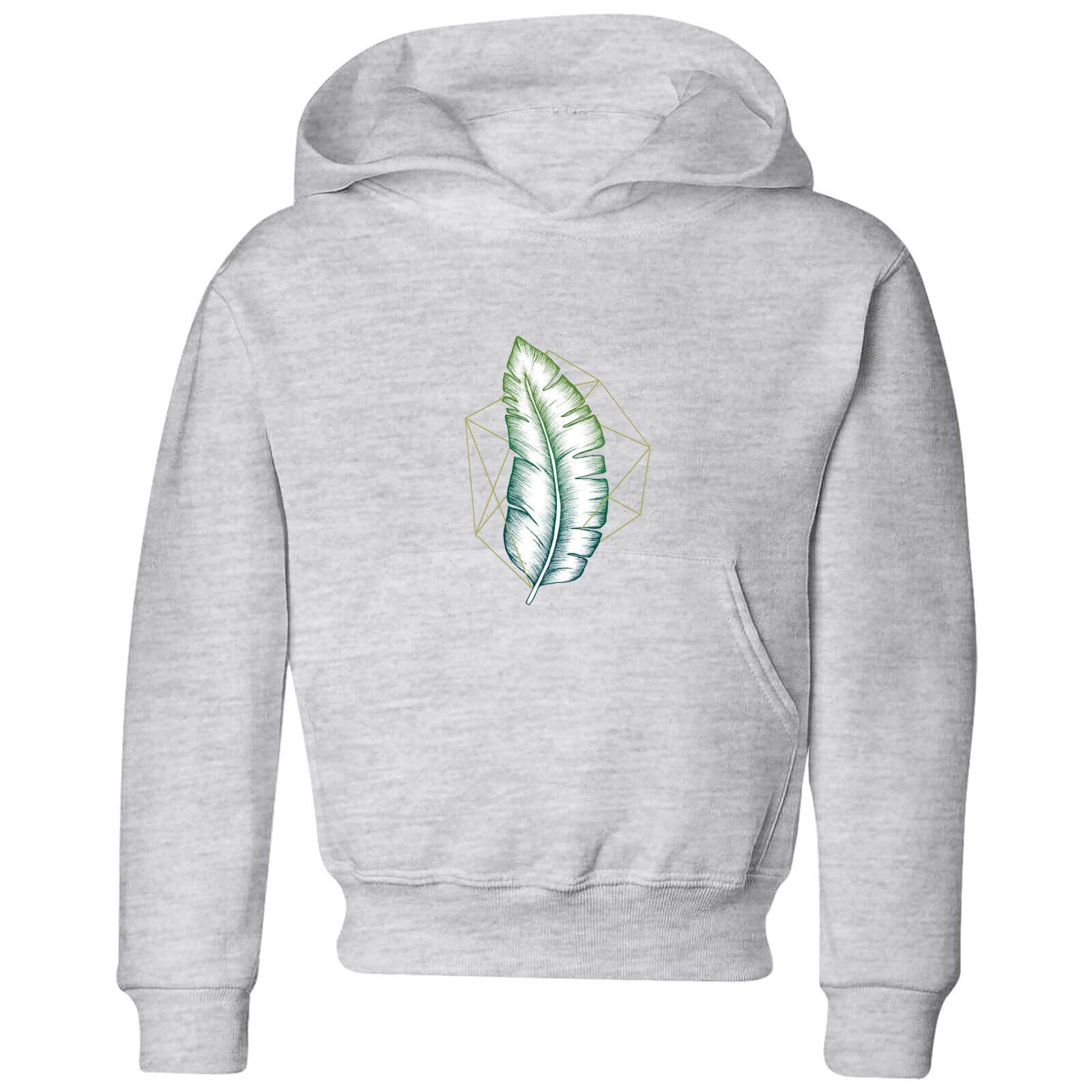 Barlena Geometry and Nature Kids' Hoodie - Grey - 3-4 Years - Grey