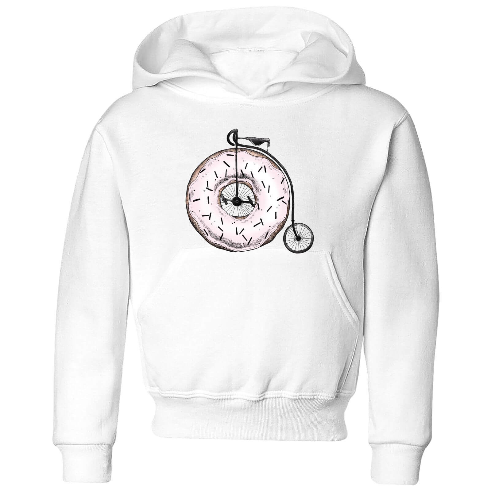Barlena Donut Ride My Bicycle Kids' Hoodie - White - 3-4 Years - White