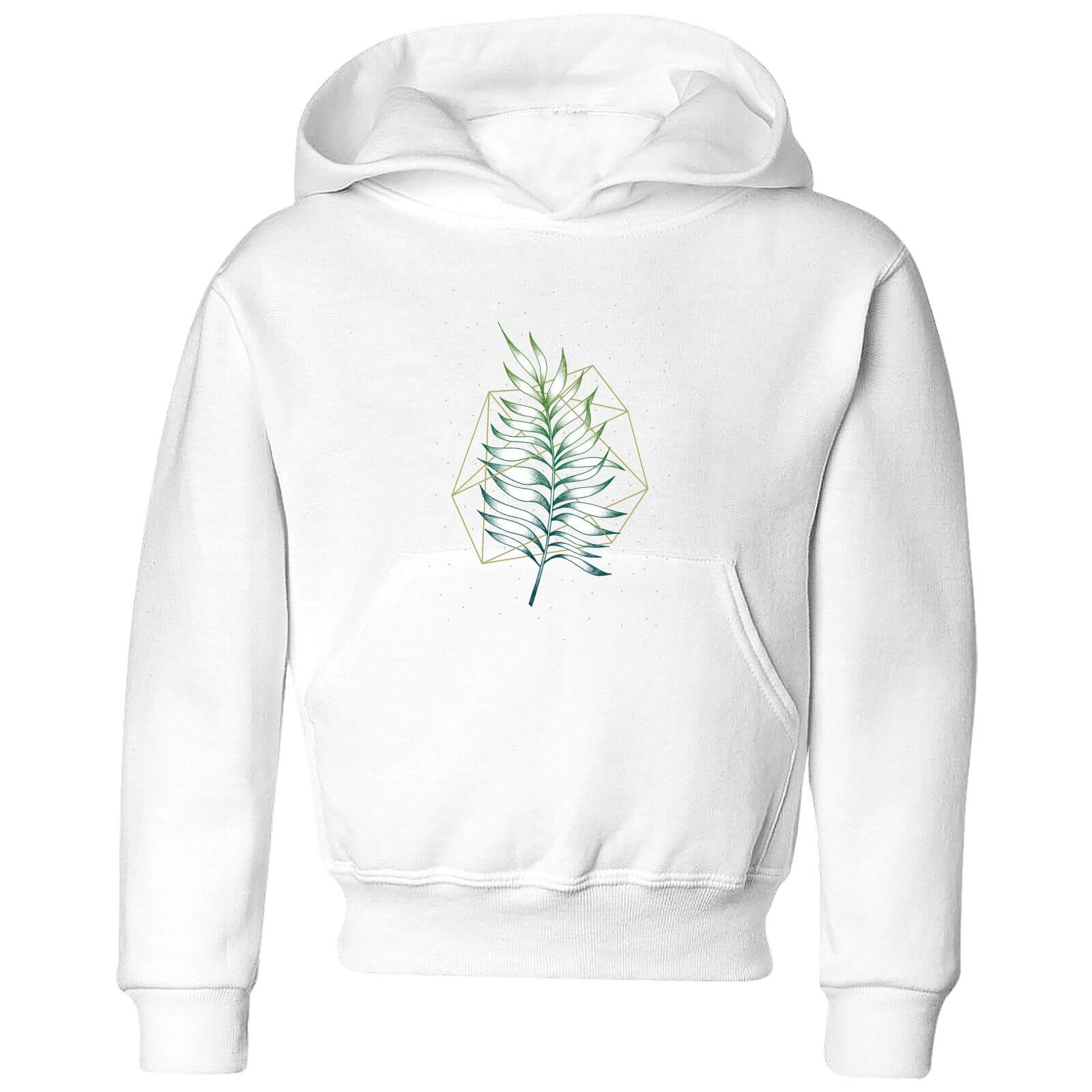 Barlena Geometry and Nature Kids' Hoodie - White - 3-4 Years