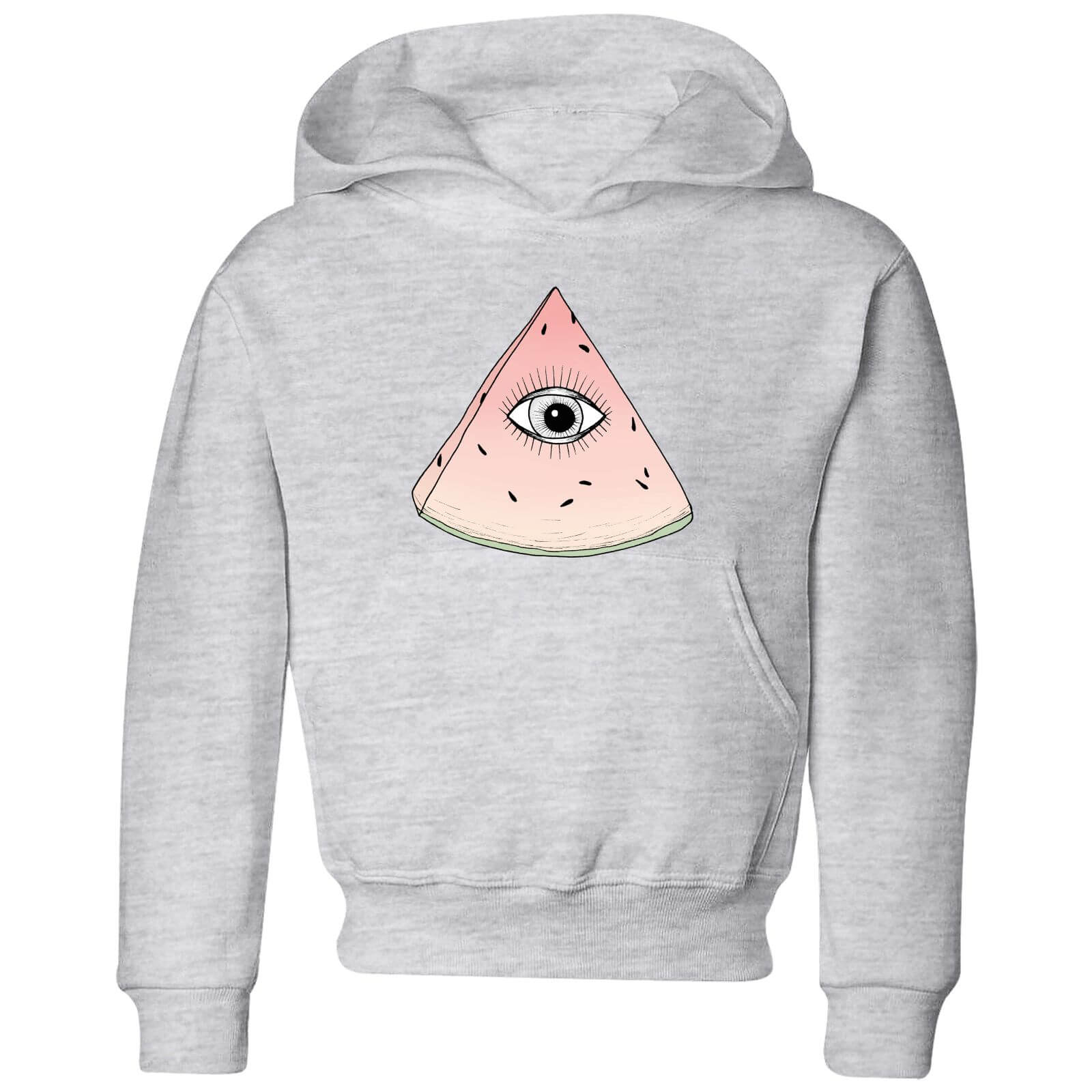 Barlena Curious Watermelon Kids' Hoodie - Grey - 3-4 Years