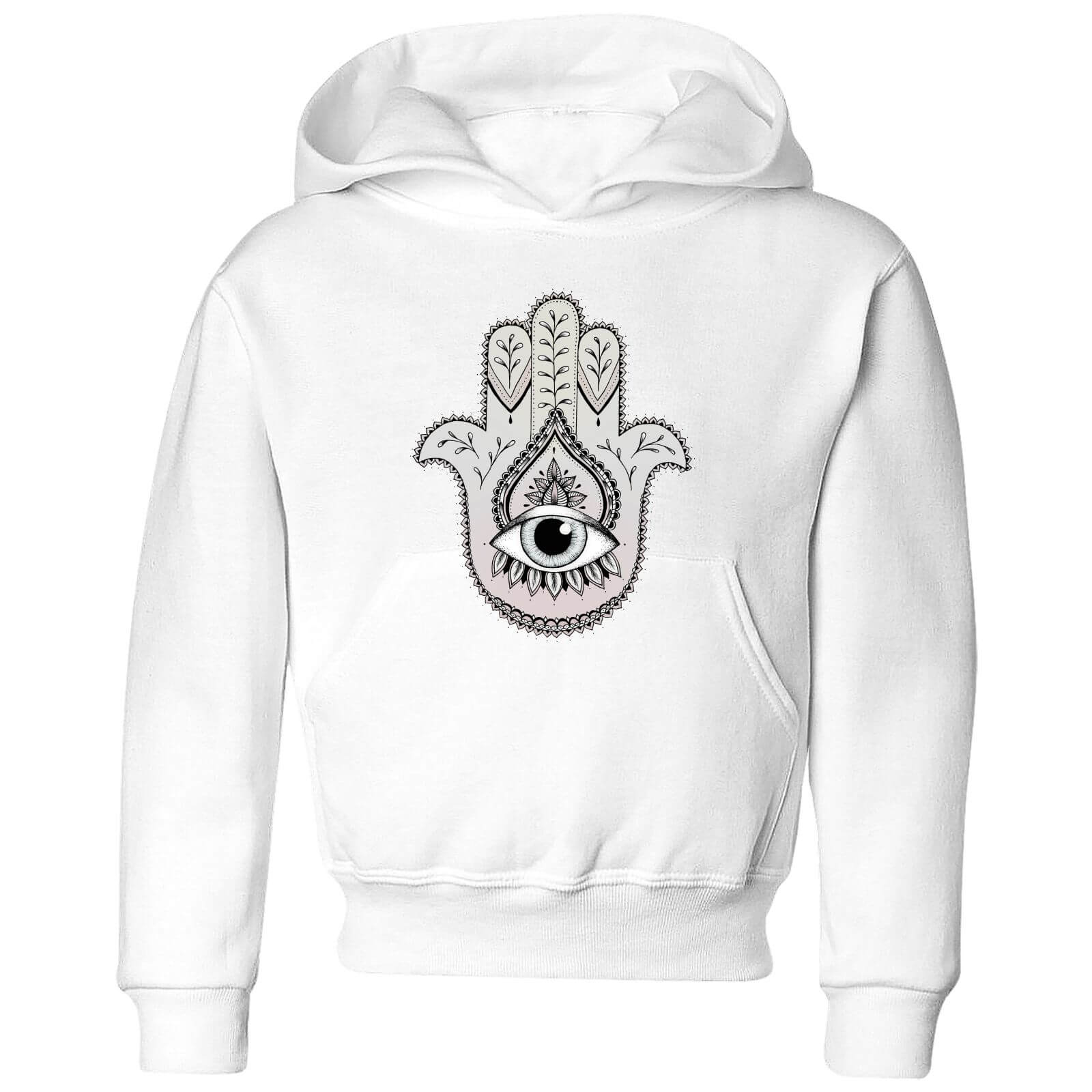 Barlena Hamsa Hand Kids' Hoodie - White - 3-4 Years - White