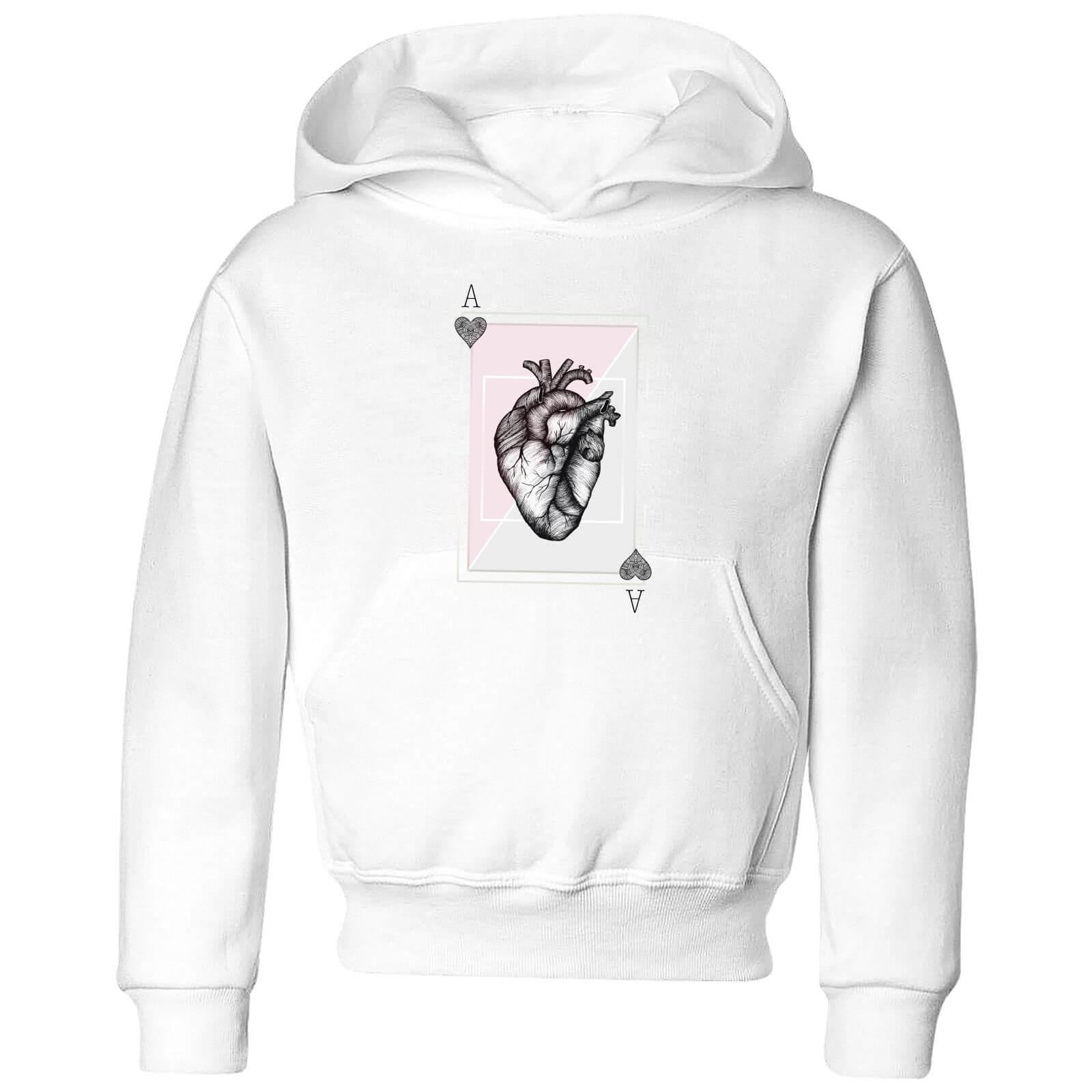 Barlena Ace Of Hearts Kids' Hoodie - White - 3-4 Years - White