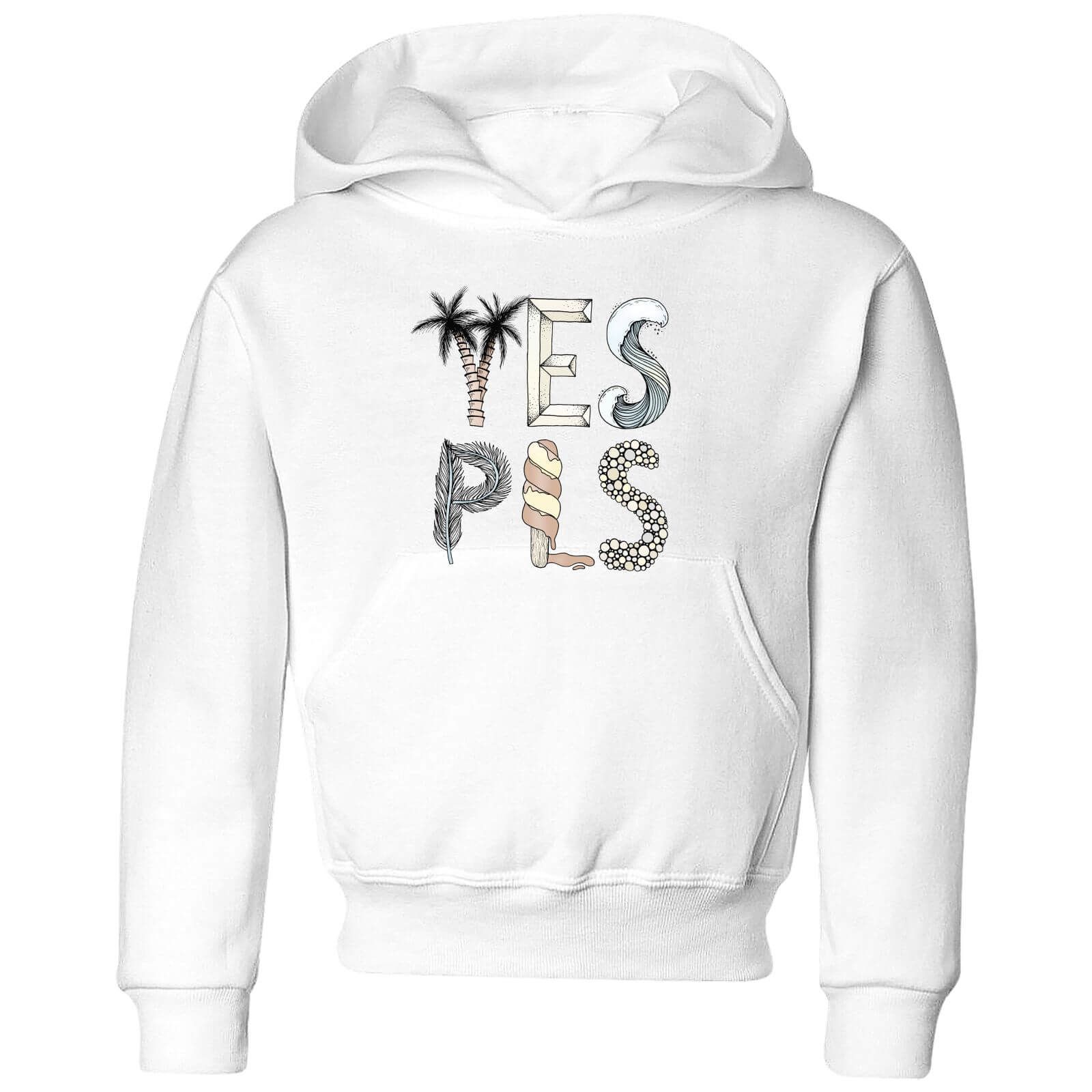 Barlena Yes Please Kids' Hoodie - White - 3-4 Years - White