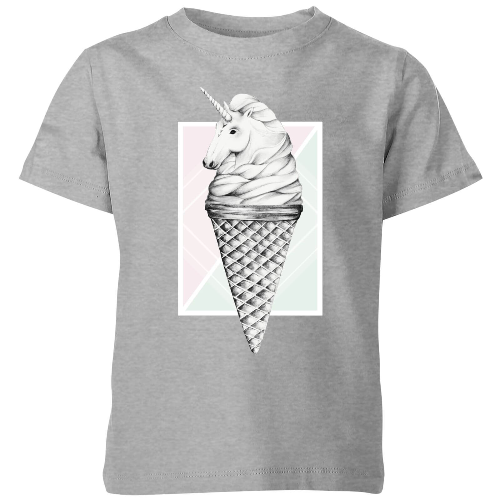 Barlena Unicone Kids' T-Shirt - Grey - 3-4 Years - Grey