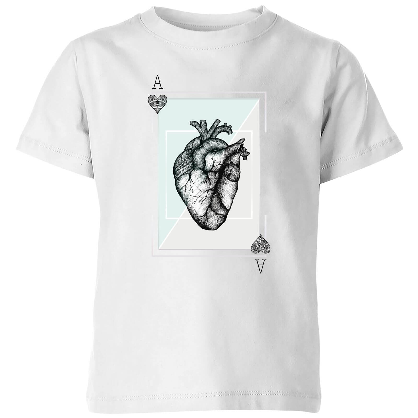 Barlena Ace Of Hearts Kids' T-Shirt - White - 3-4 Years - White