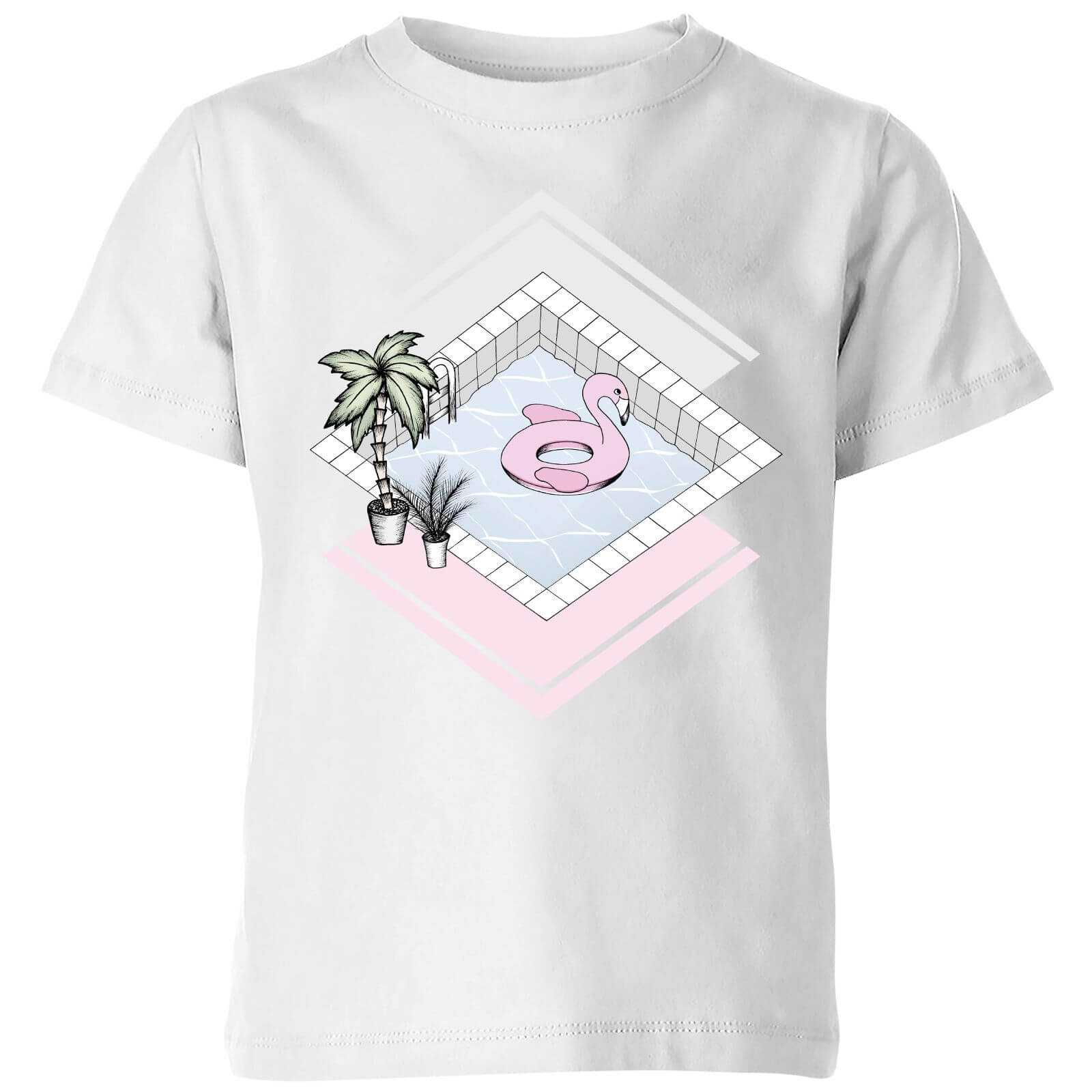 Barlena Flamingos Paradise Kids' T-Shirt - White - 5-6 Years - White