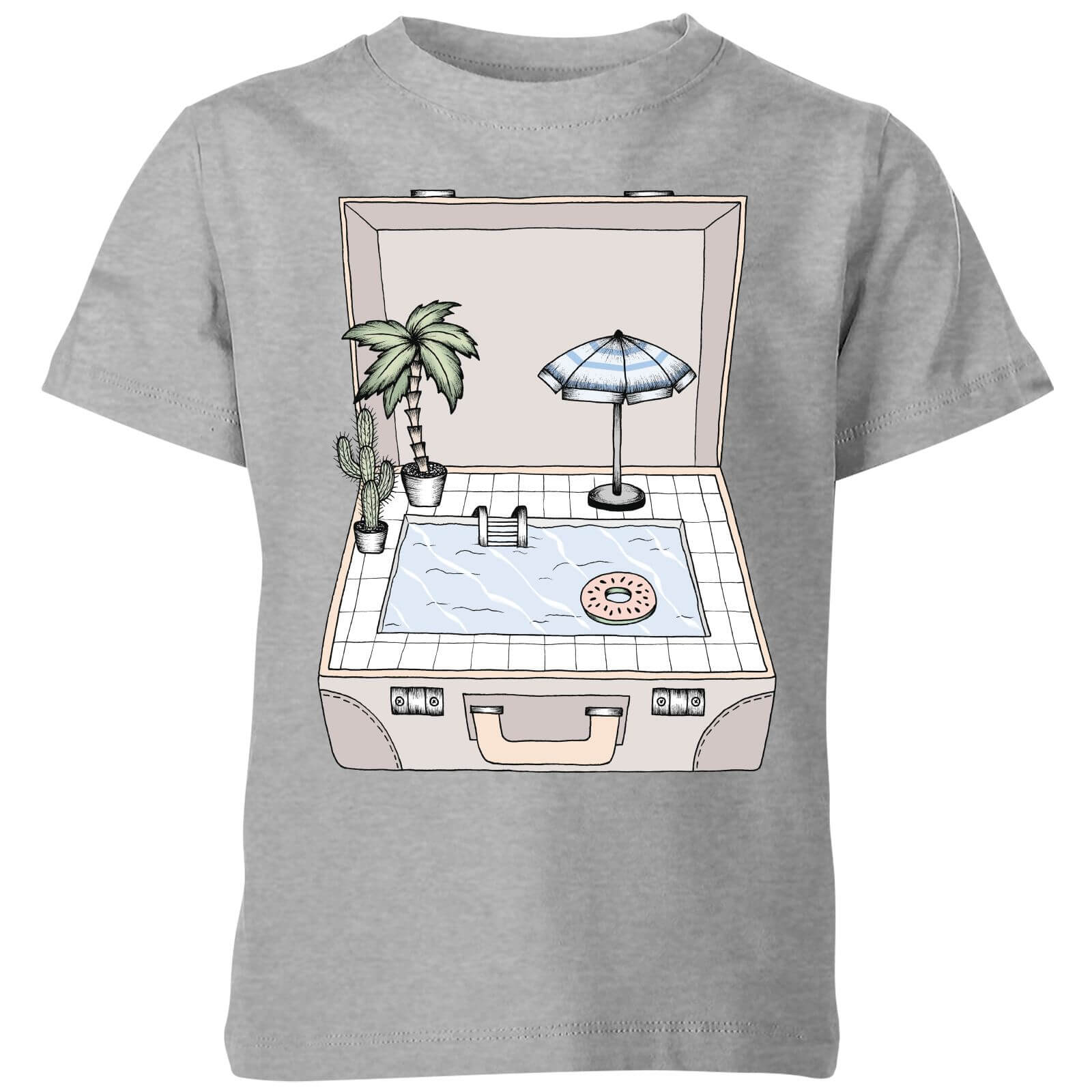 Barlena Pool To Go Kids' T-Shirt - Grey - 3-4 Years - Grey