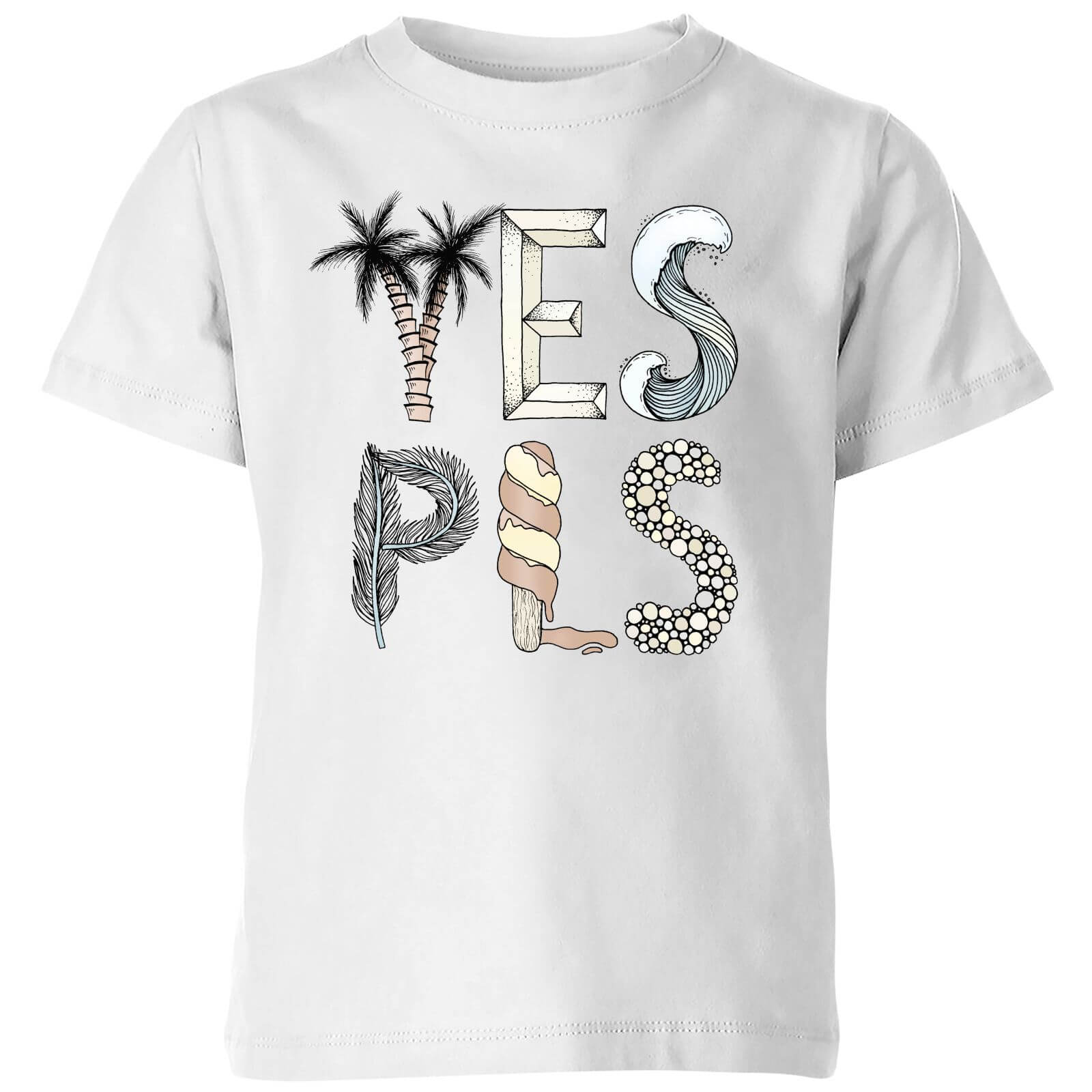 Barlena Yes Please Kids' T-Shirt - White - 3-4 Years - White