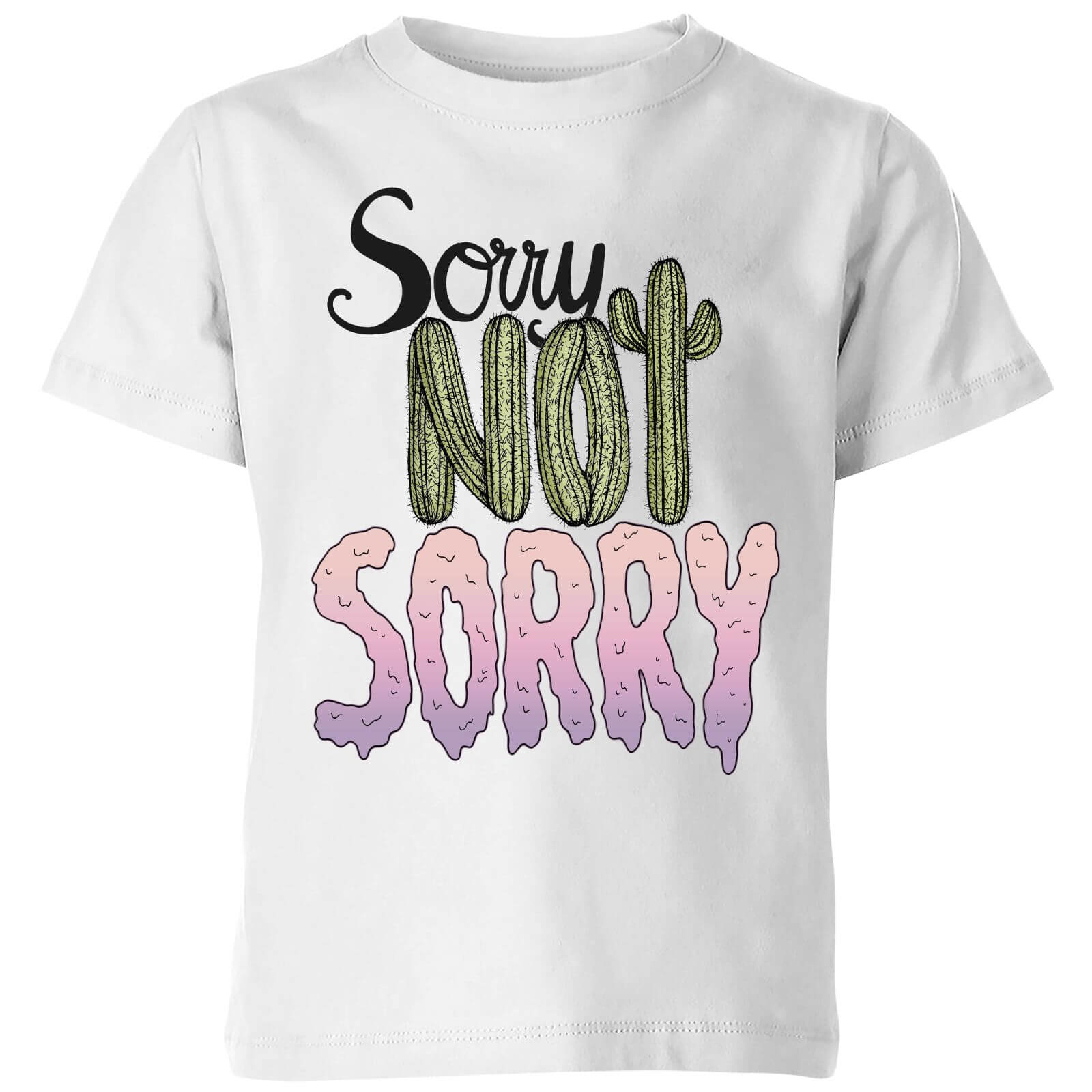 Barlena Sorry Not Sorry Kids' T-Shirt - White - 3-4 Years - White