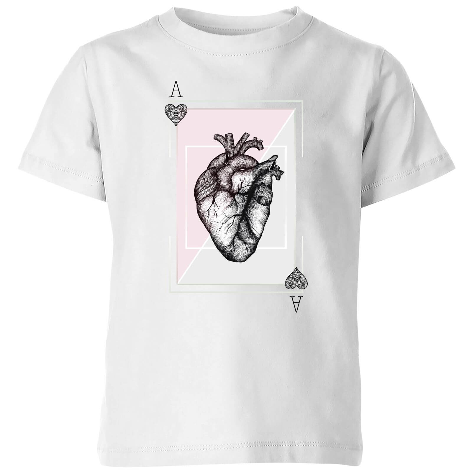 Barlena Ace Of Hearts Kids' T-Shirt - White - 3-4 Years