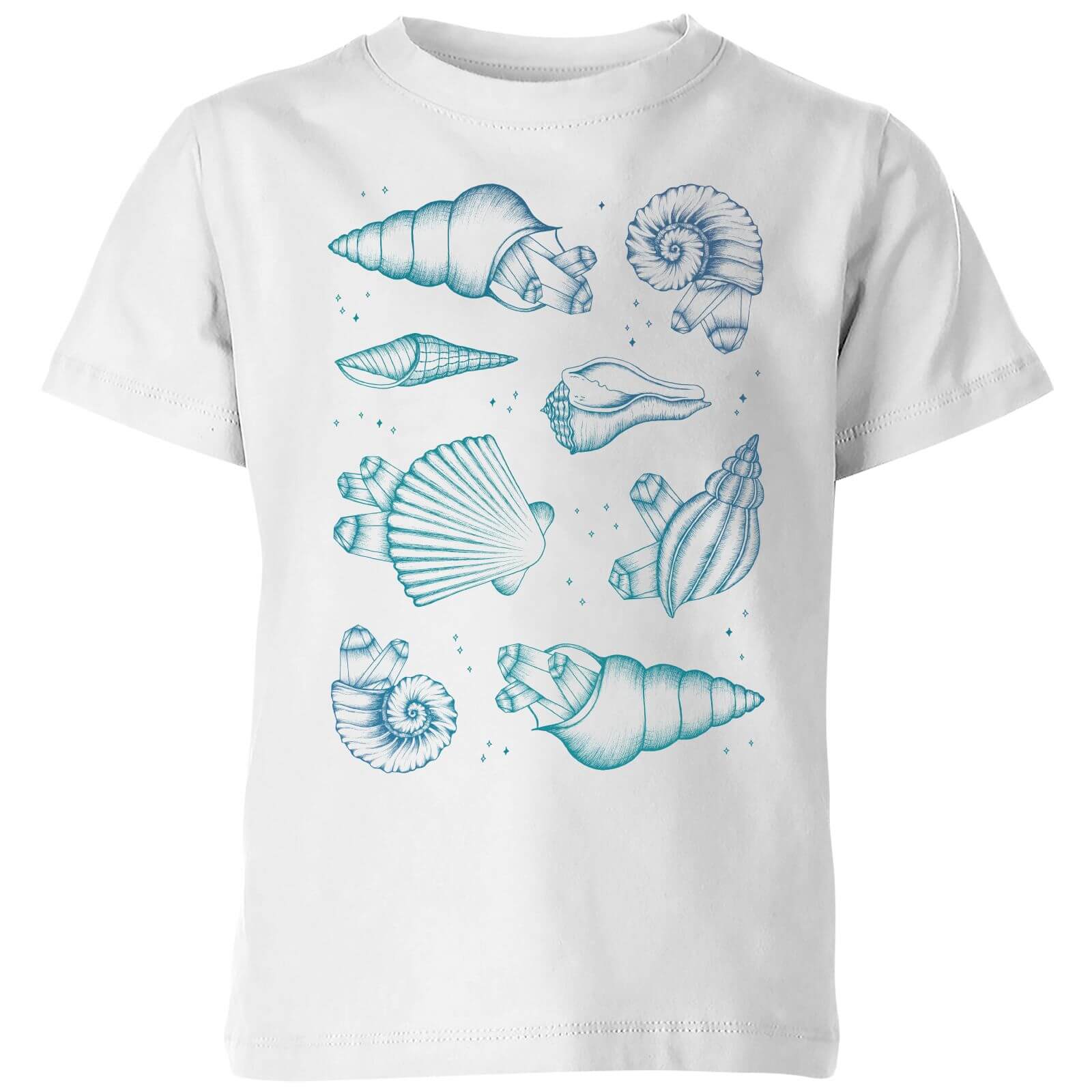 Barlena Ocean Gems Kids' T-Shirt - White - 5-6 Years - White
