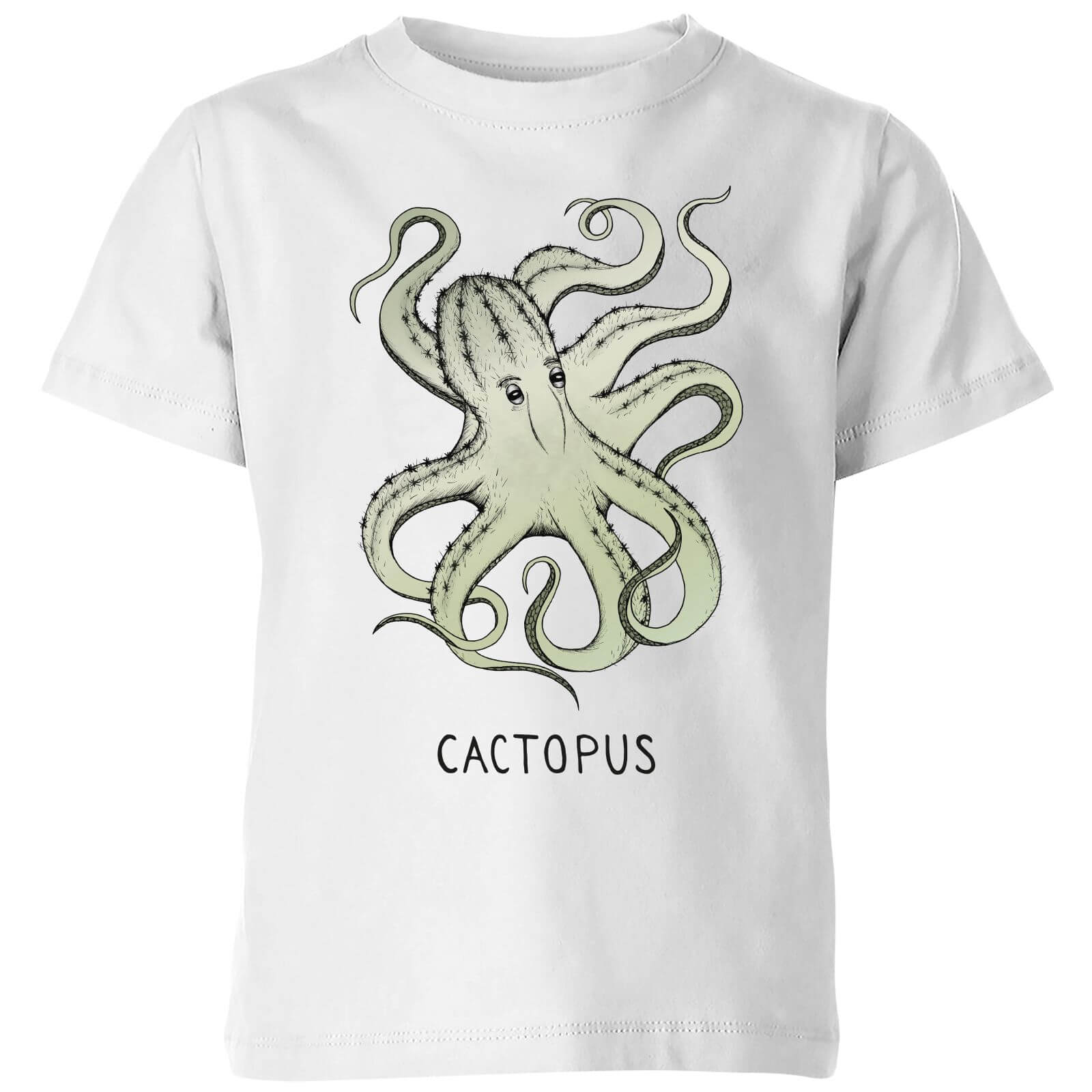 Barlena Cactopus Kids' T-Shirt - White - 3-4 Years - White